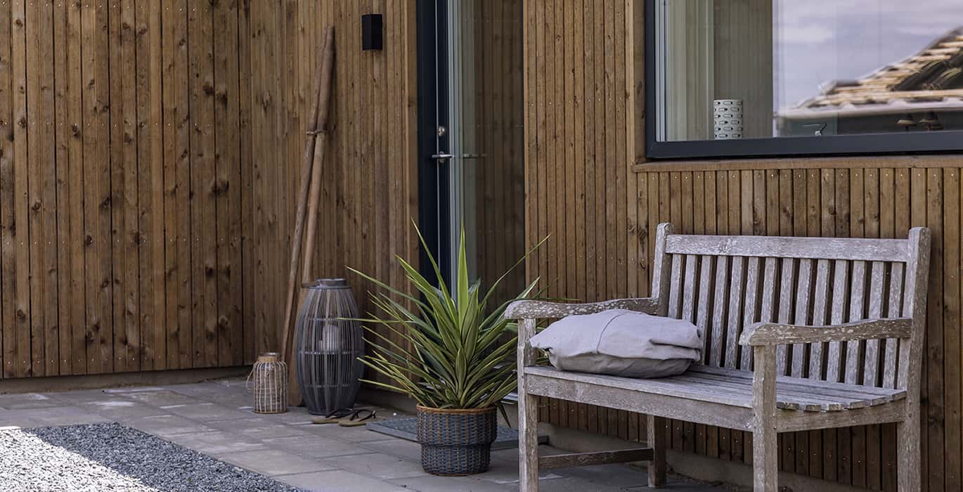 Skanlux Trend sommerhus fyldt. Arkitekttegnet sommerhus