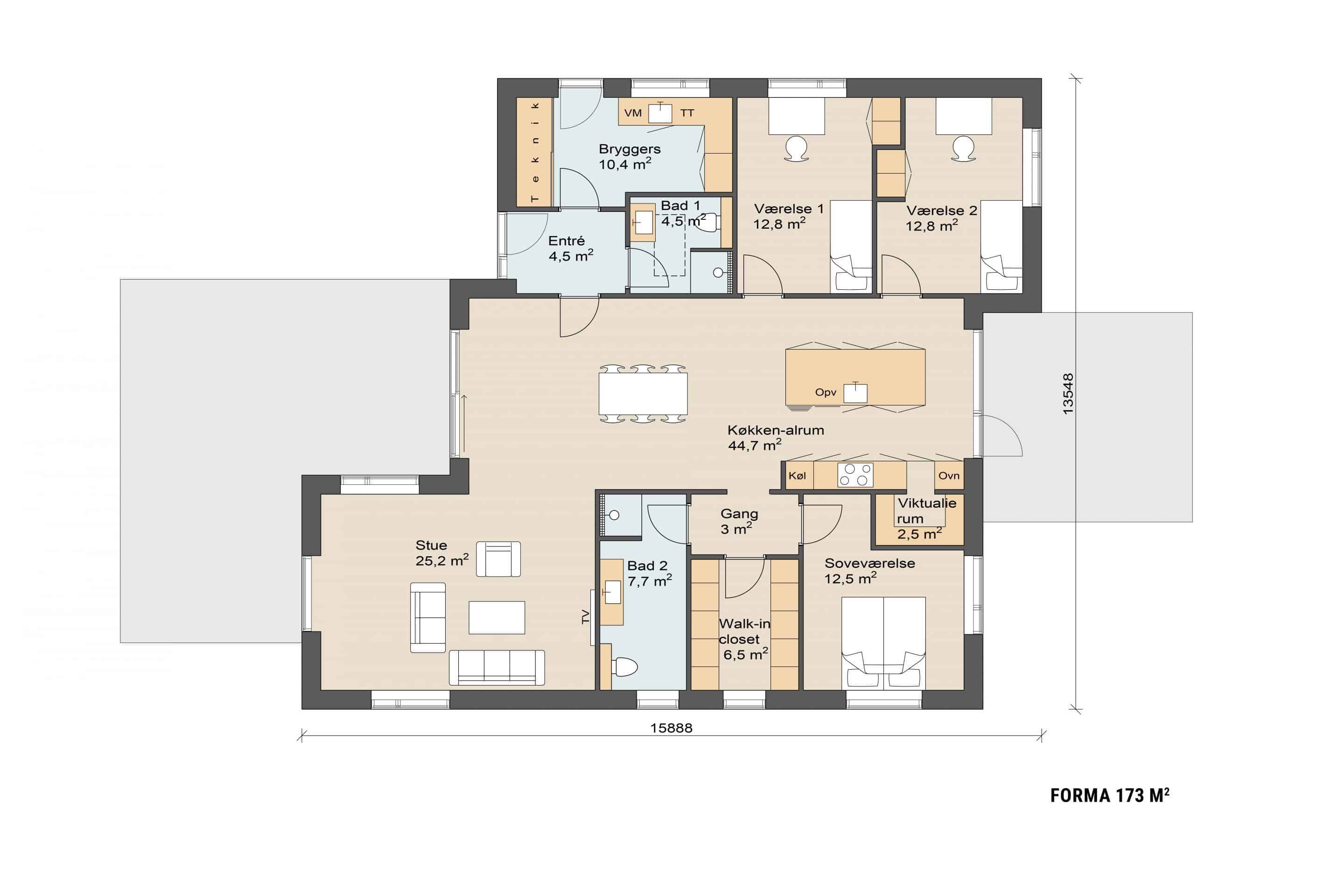 Forma 173 plantegning. Skanlux forma