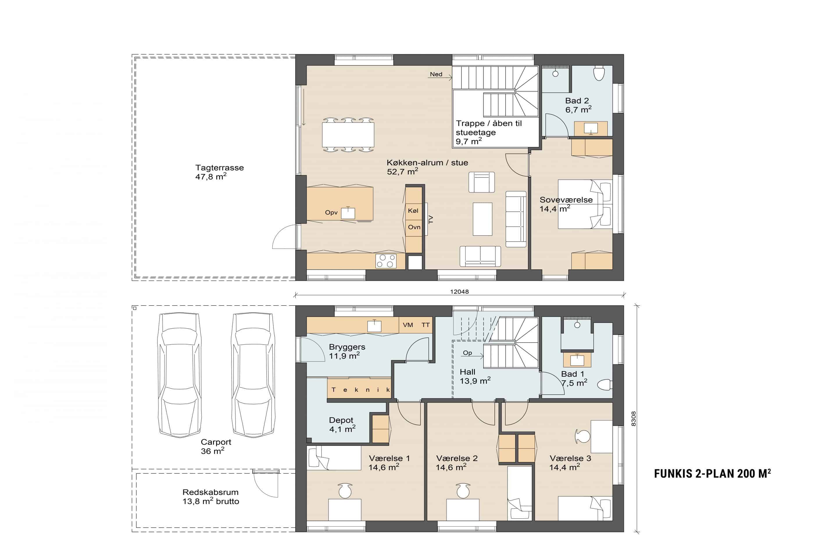Funkis 2-plan 200 plantegning. Skanlux funkis hus