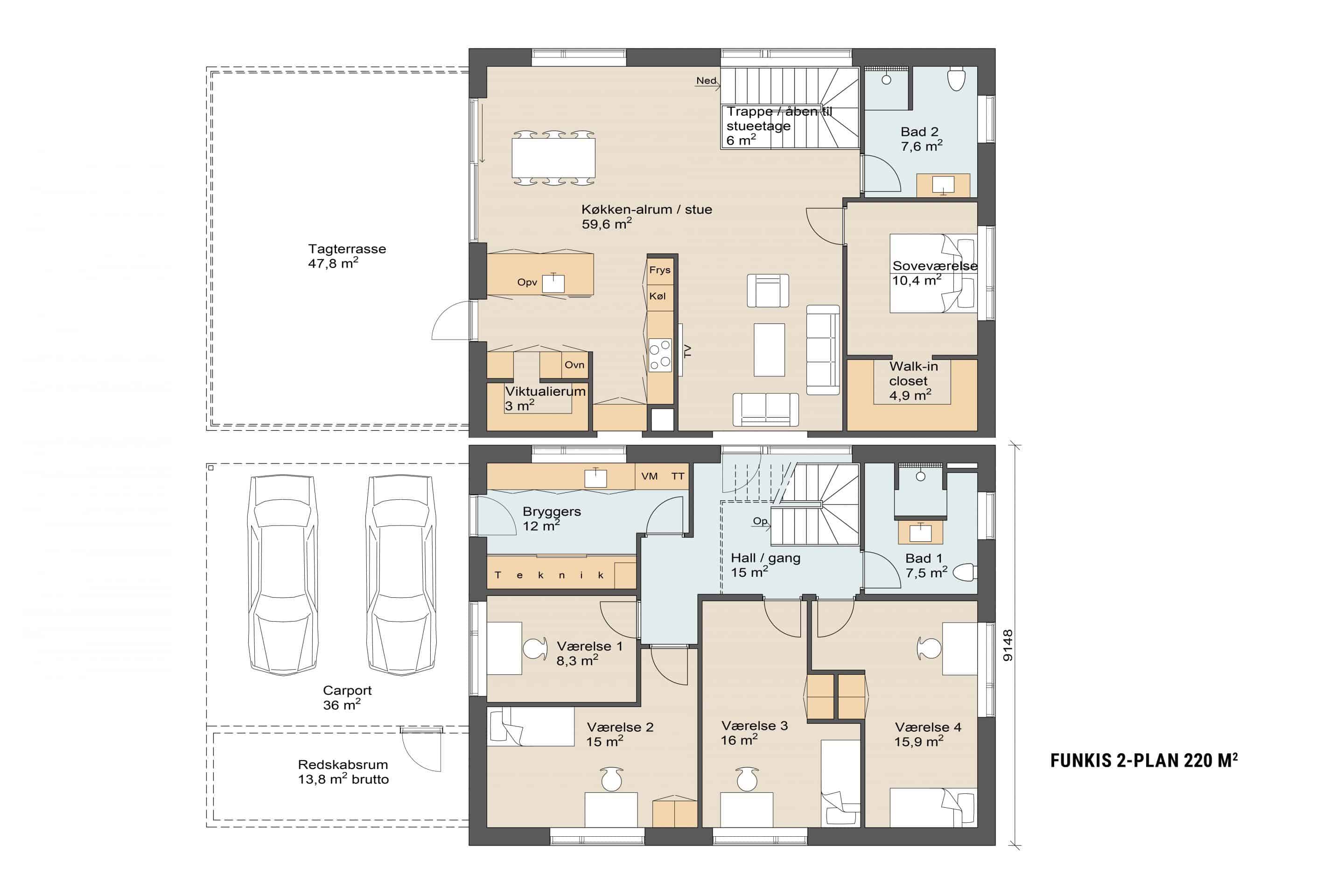 Funkis 2-plan 220 plantegning. Skanlux funkis hus
