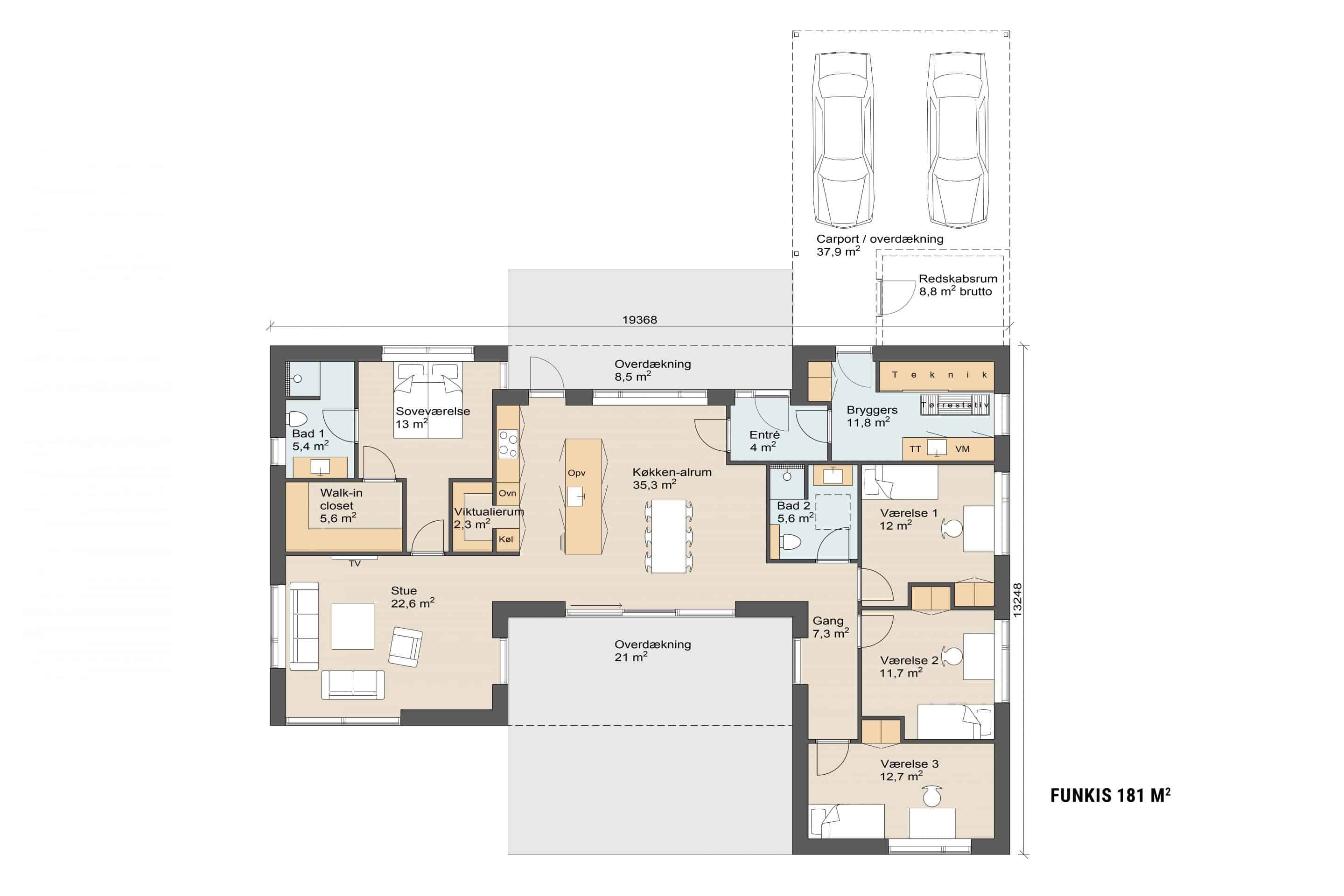 Funkis 181 plantegning. Skanlux funkis hus