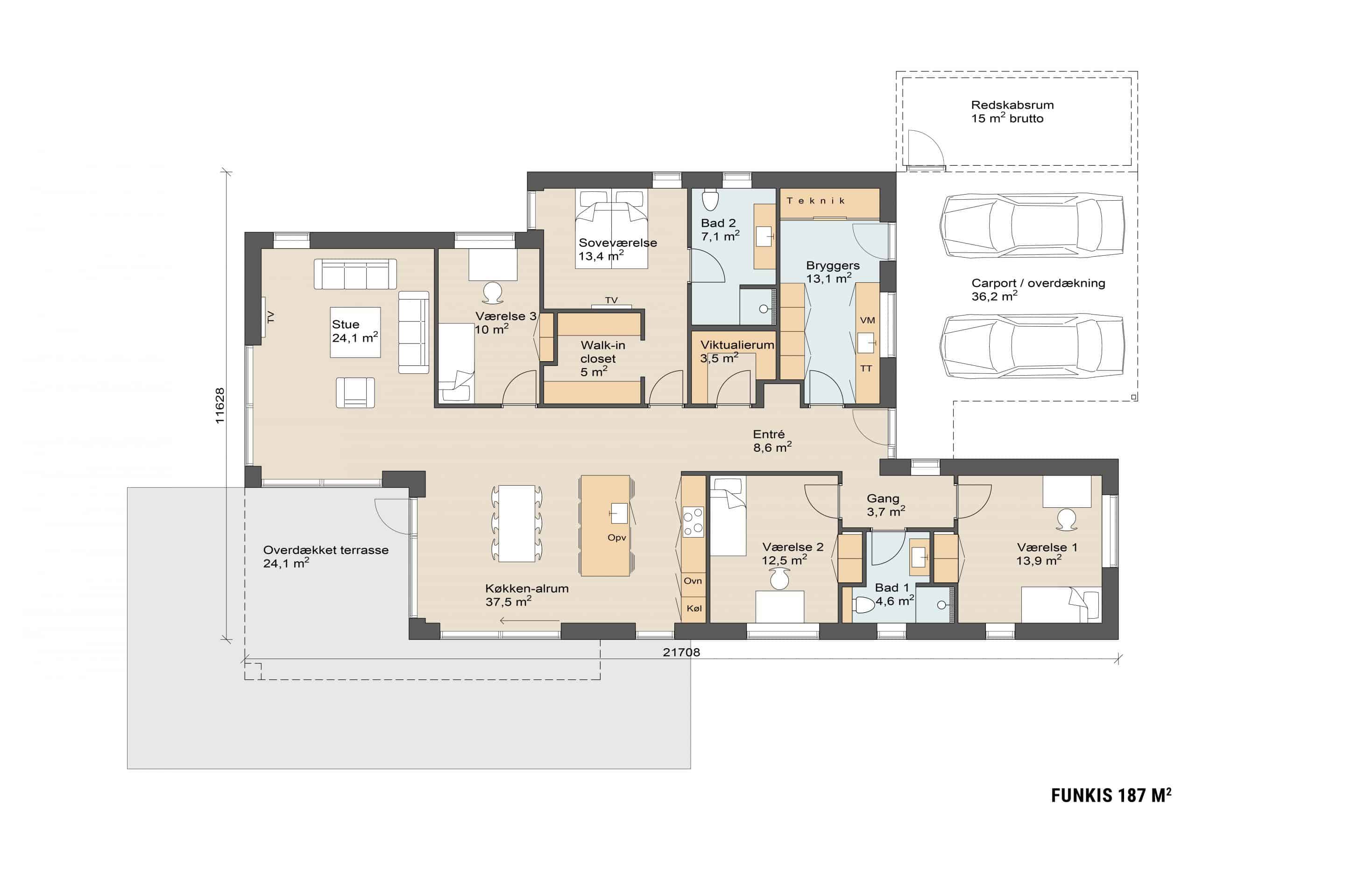 Funkis 187 plantegning. Skanlux funkis hus