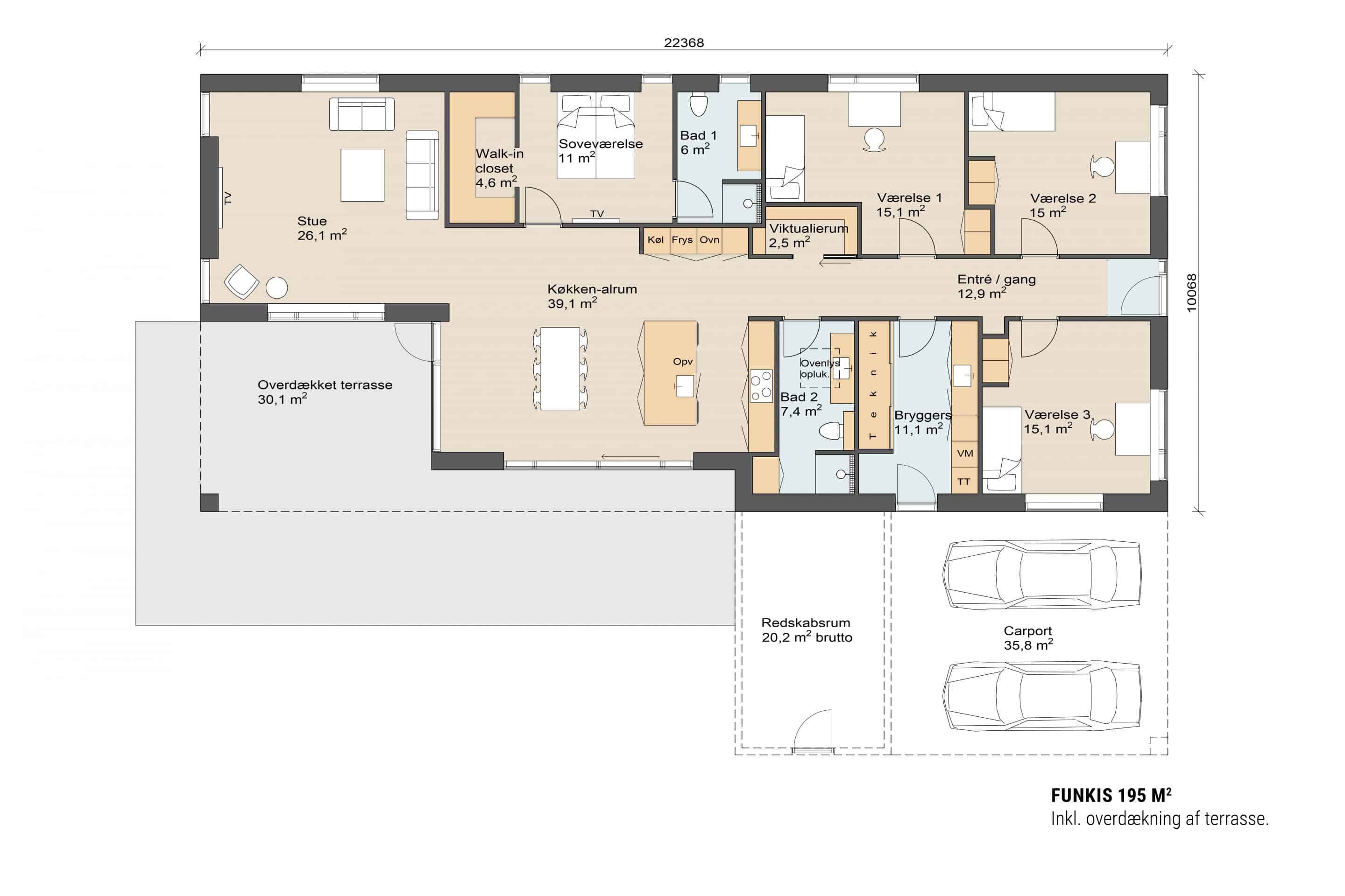 Funkis 195 plantegning. Skanlux funkis hus