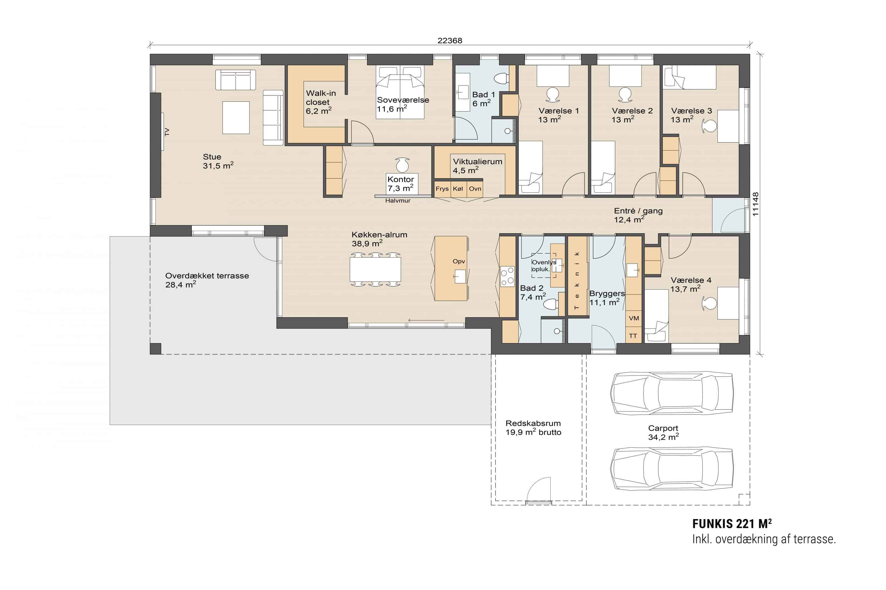 Funkis 221 plantegning. Skanlux funkis hus
