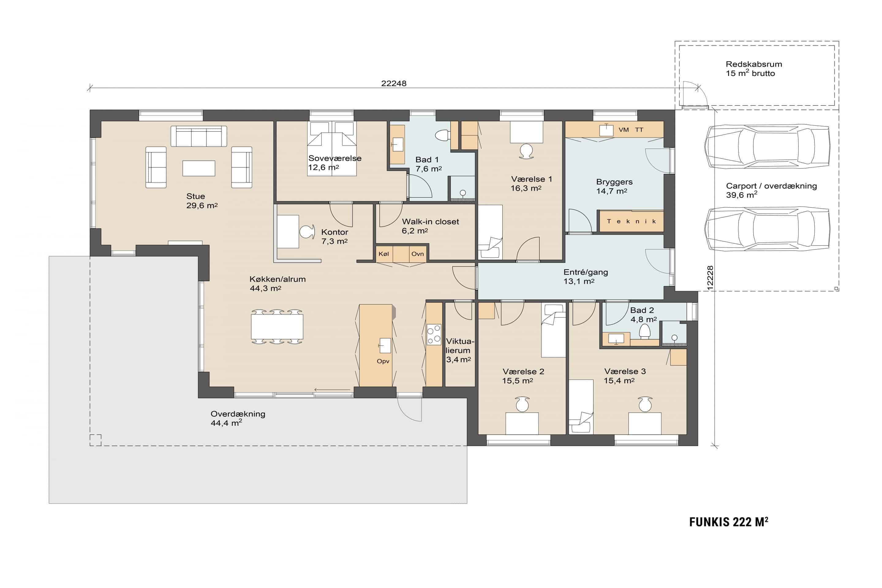 Funkis 222 plantegning. Skanlux funkis hus