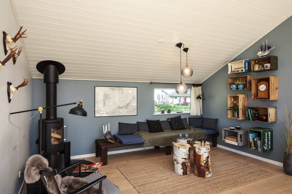 SKanlux byggefirma. Trend Basis sommerhus. Stue. Sommerdrømme 2021