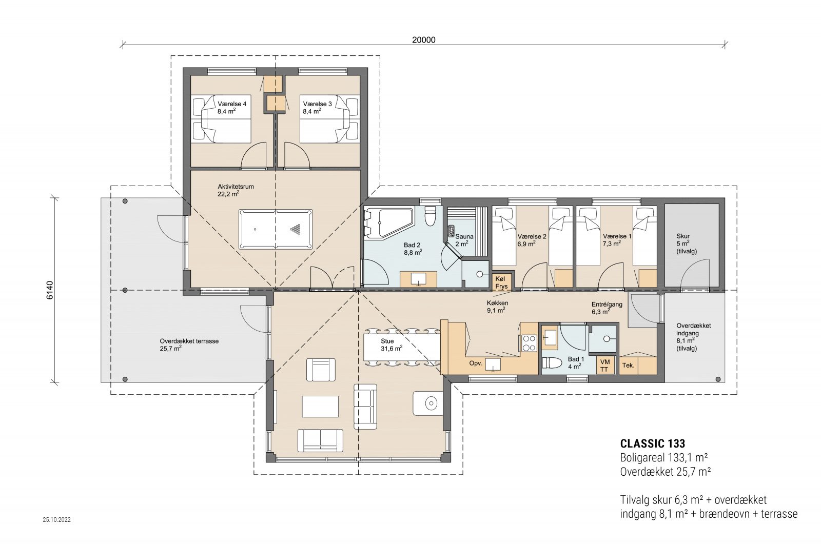 Skanlux Classic sommerhus plantegning