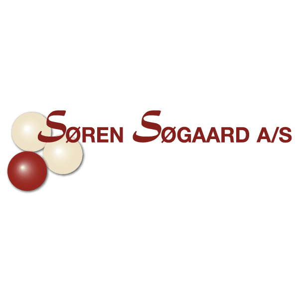 Søren Søgaard logo med rød skrift