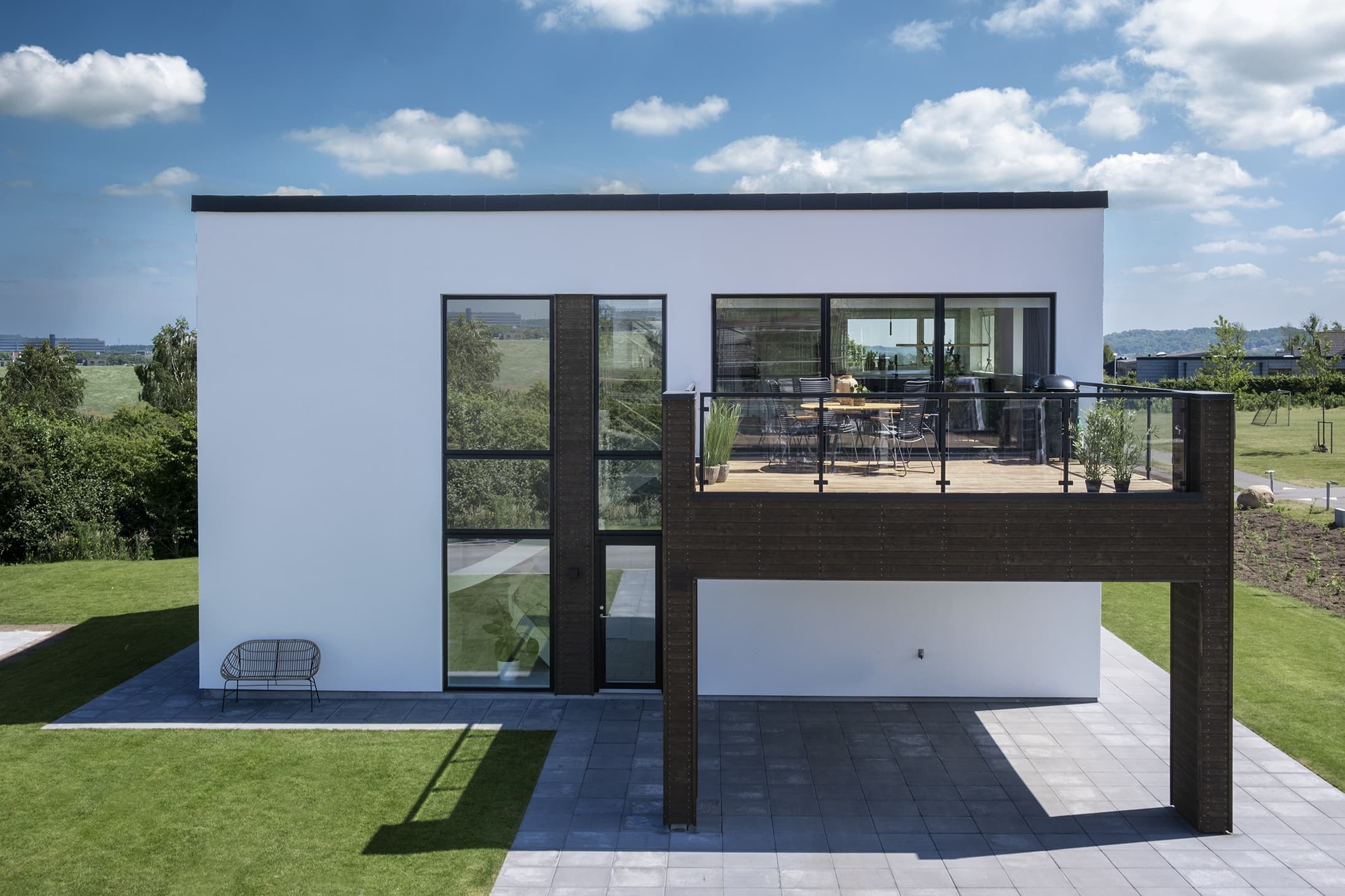 Skanlux Funkis 2-plan hus. Arkitekttegnet luksushus