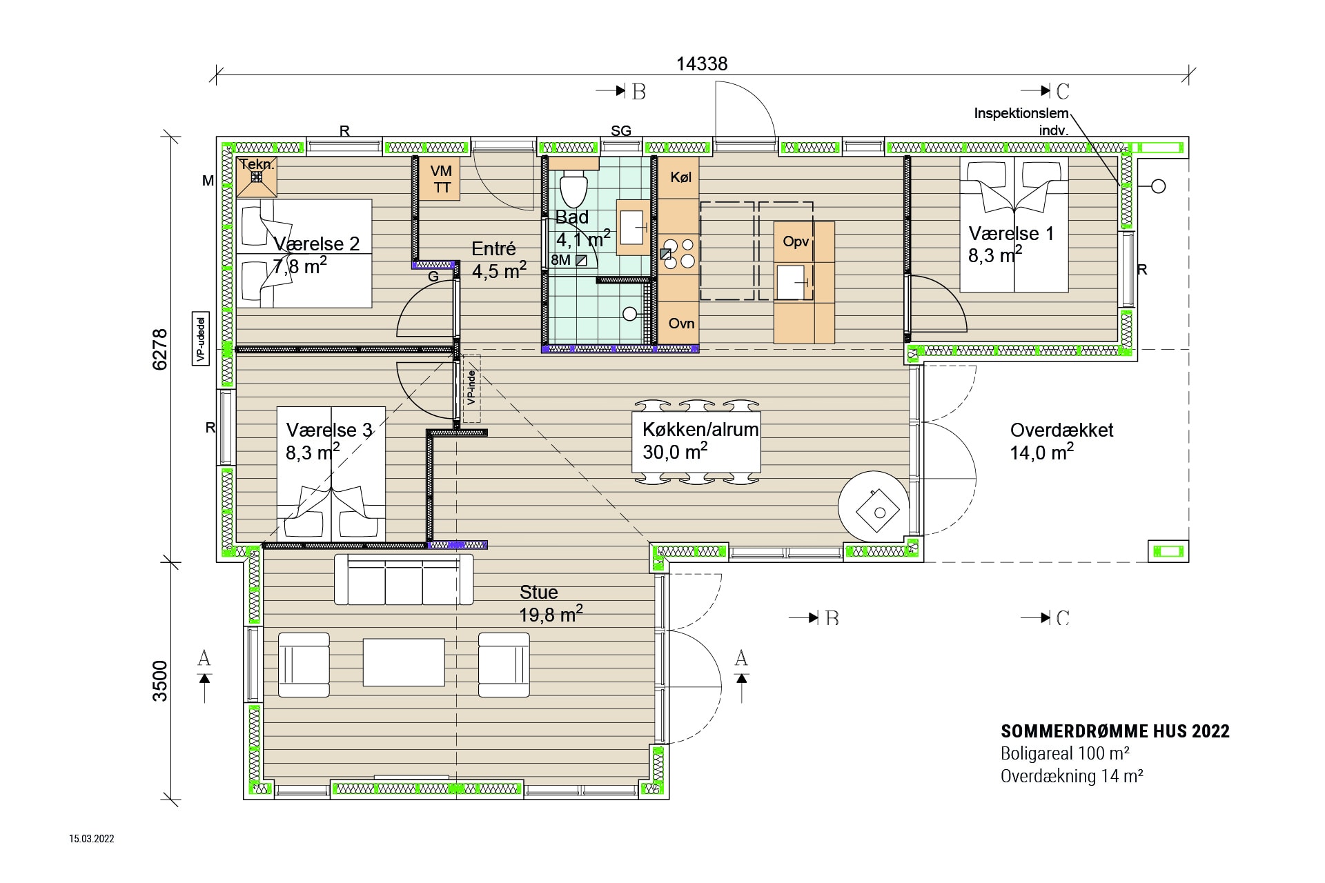 Plantegning Sommerdrømme 2022 hus - Skanlux Byggefirma