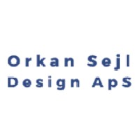 Orkan sejl design aps logo med blå skrift