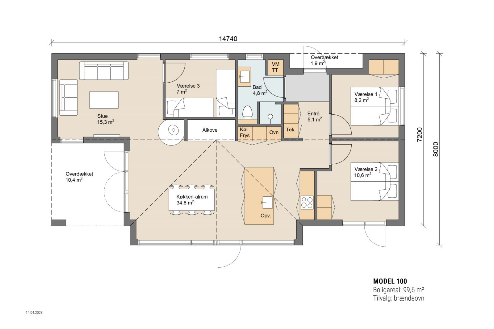 Skanlux sommerhus plantegning 100