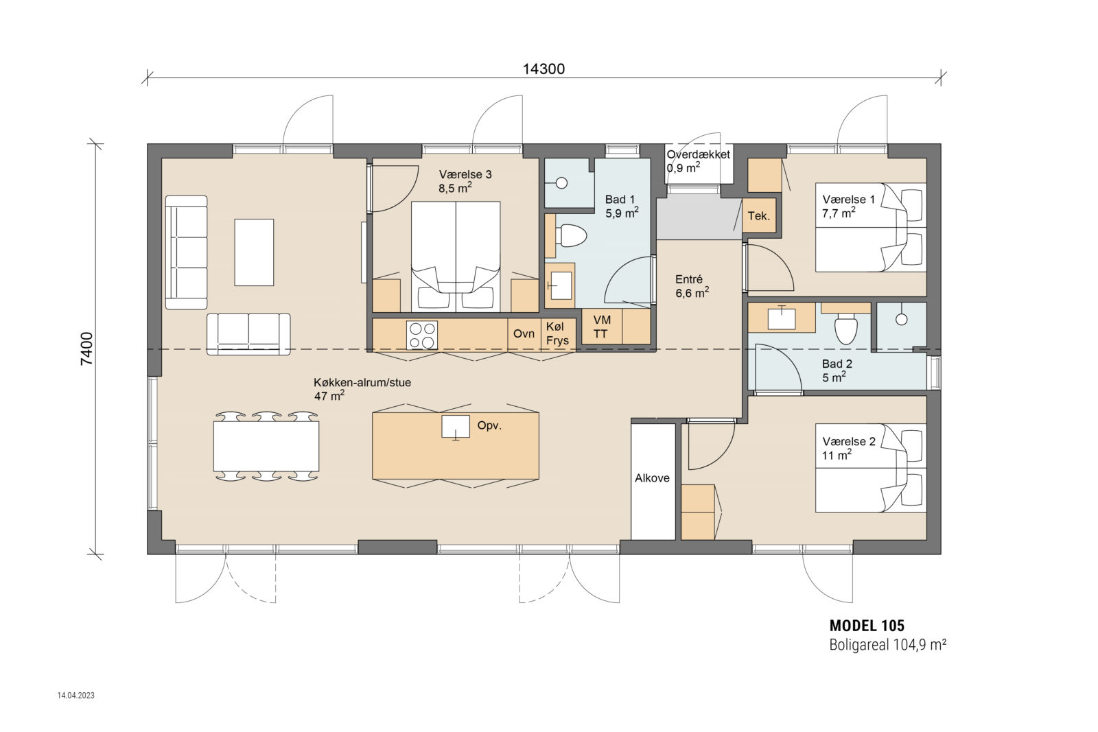 Skanlux sommerhus plantegning 105