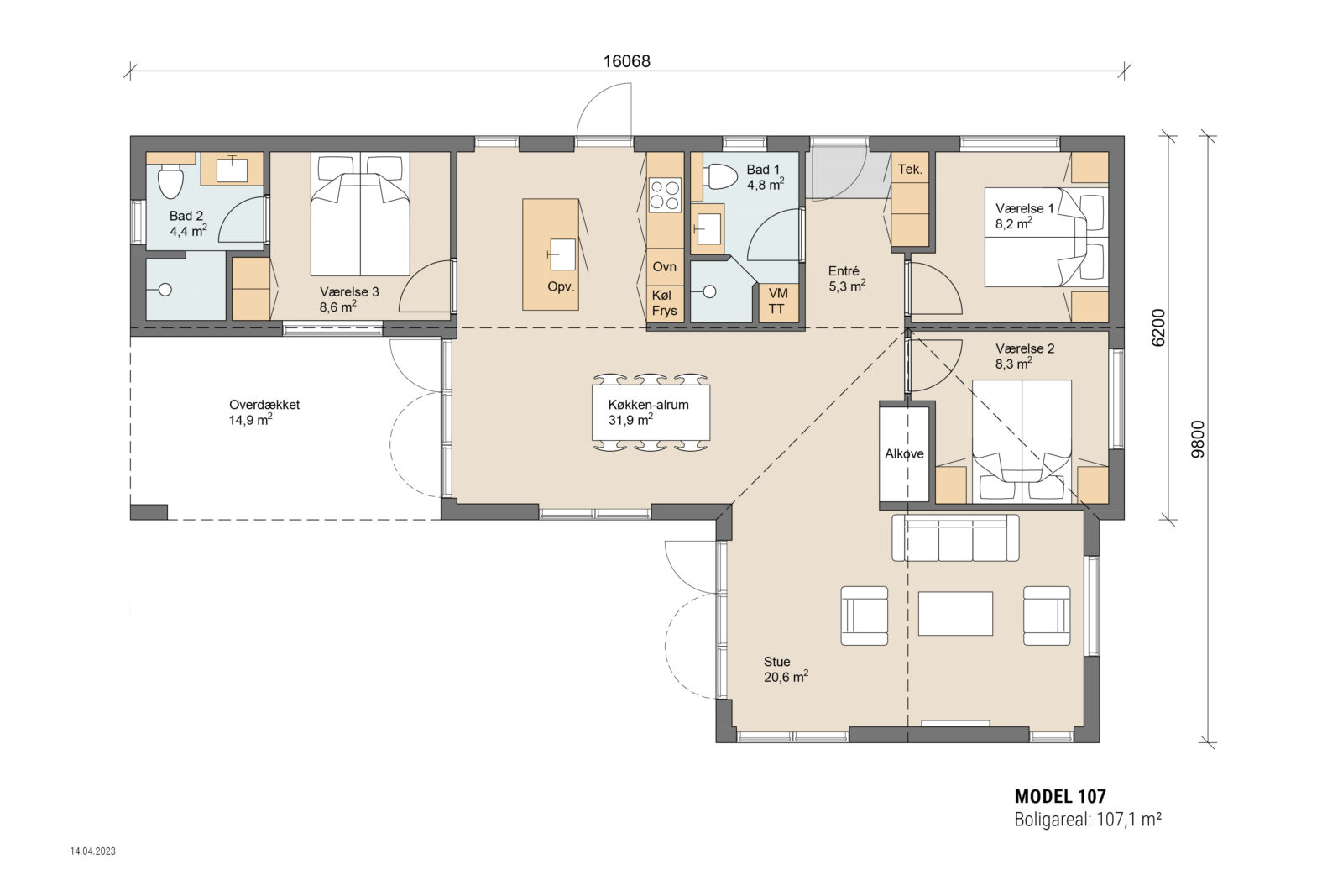 Skanlux sommerhus plantegning 107