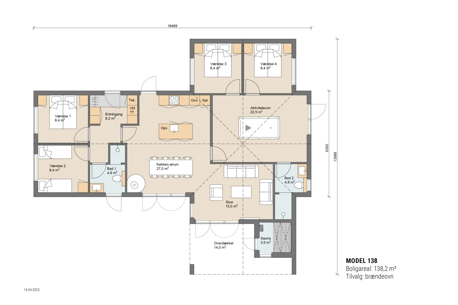 Skanlux sommerhus plantegning 138