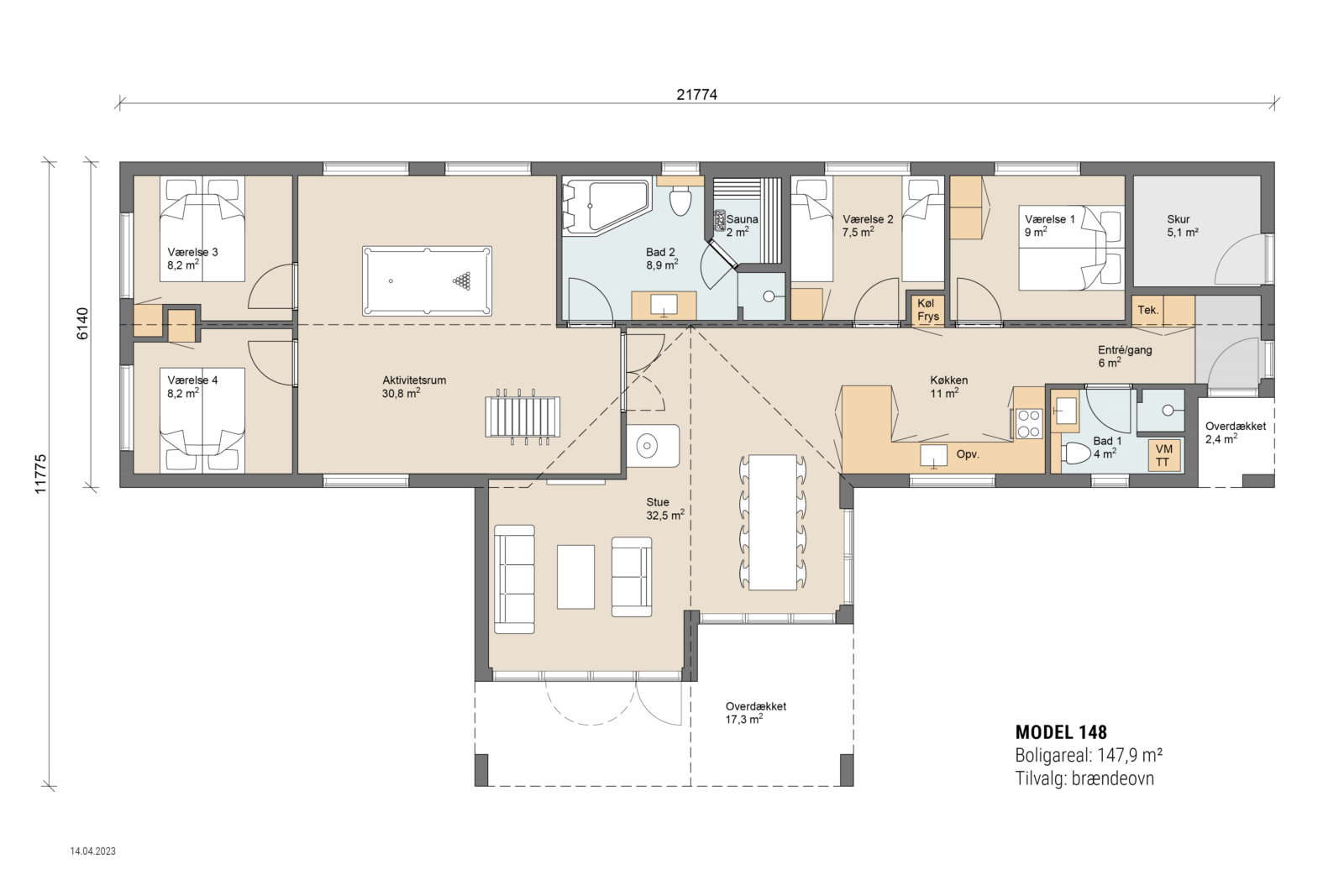 Skanlux sommerhus plantegning 148