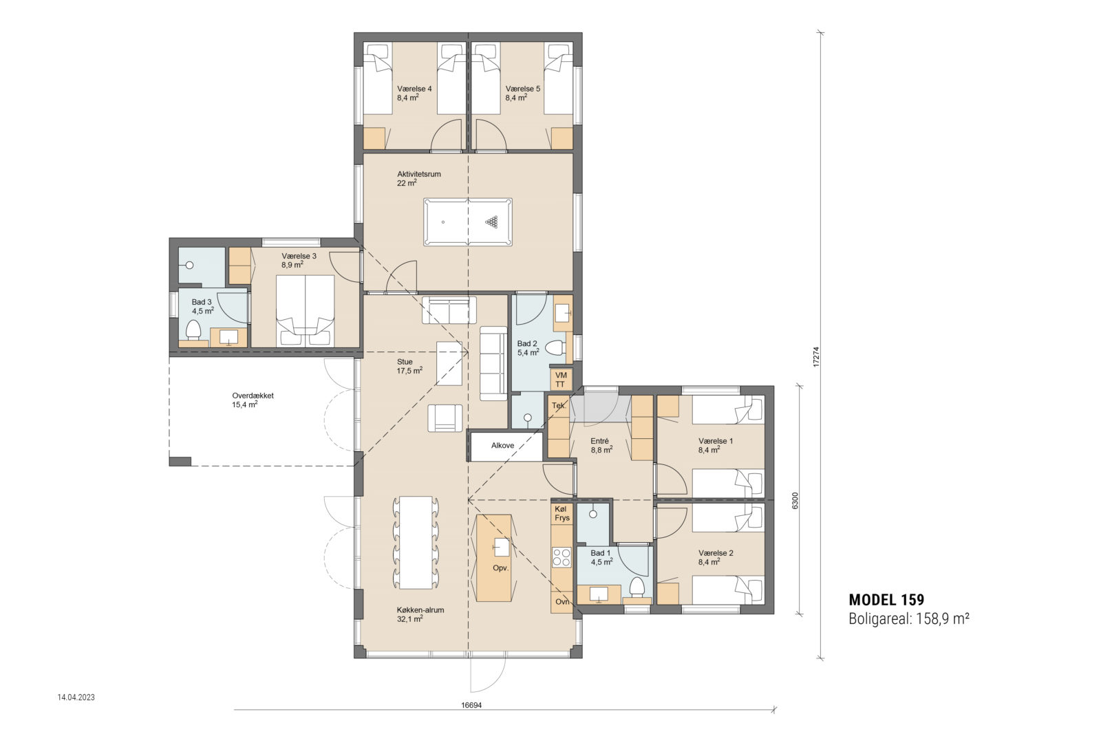 Skanlux sommerhus plantegning 159