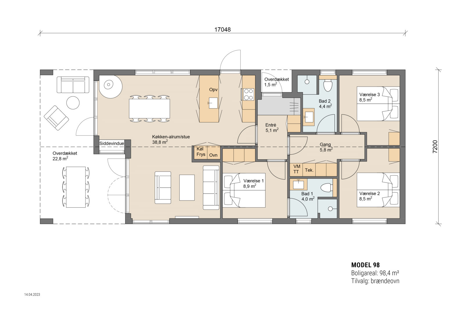 Skanlux sommerhus plantegning 98