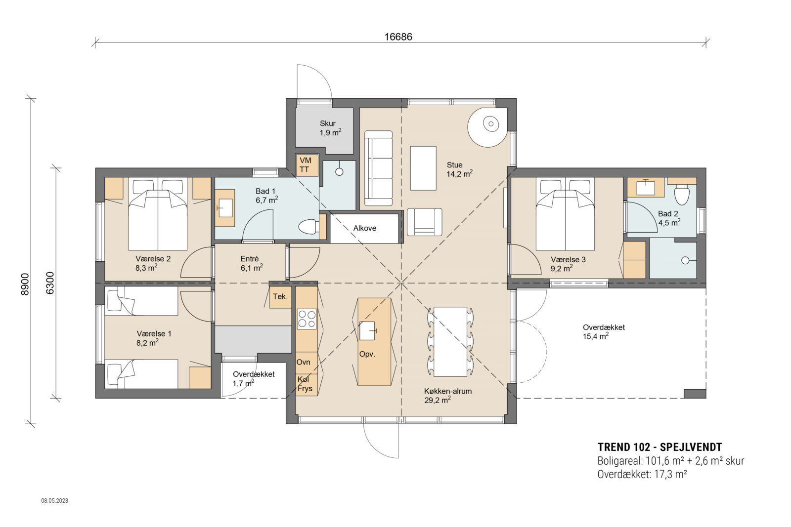 Skanlux plantegning - Trend sommerhus