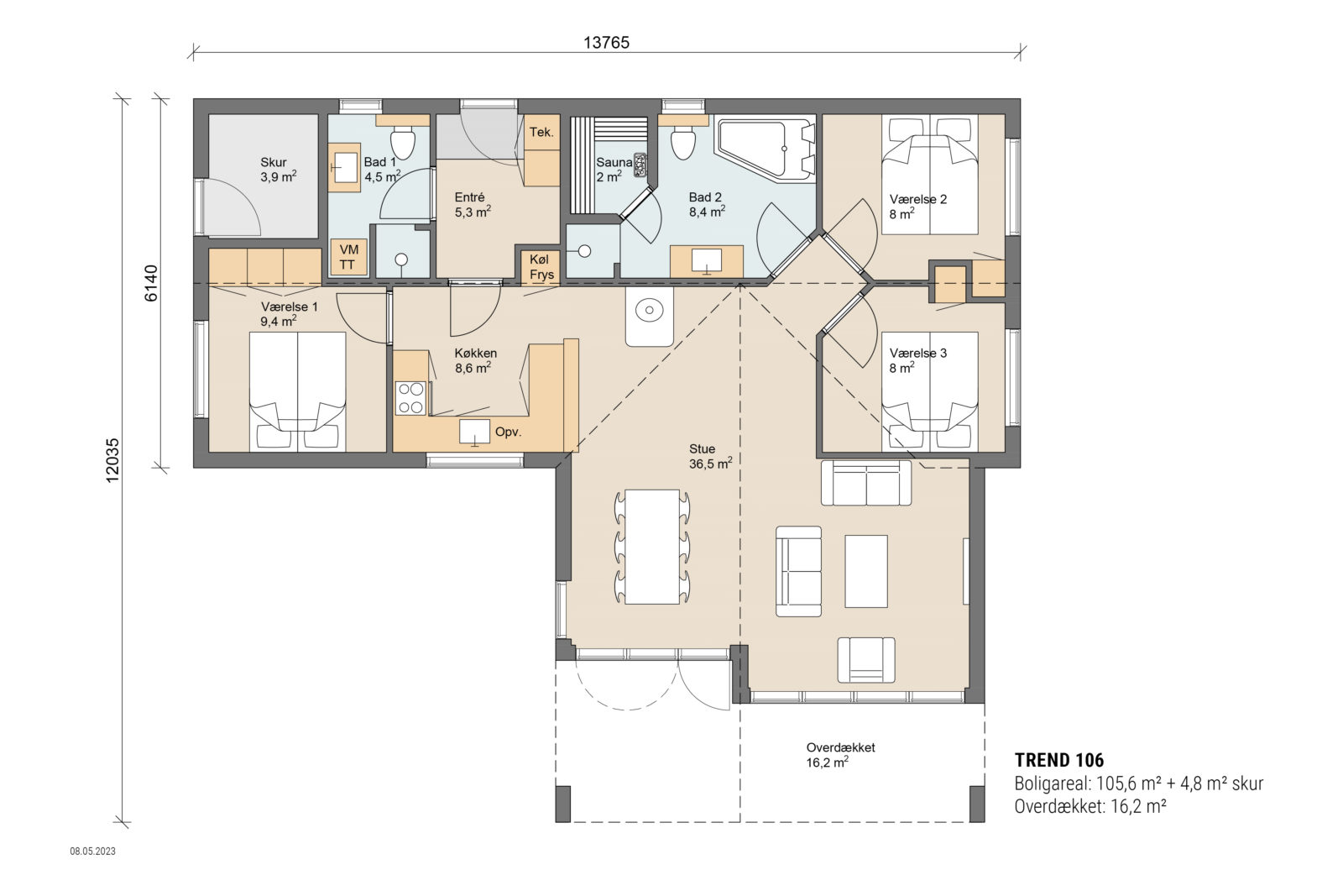 Skanlux plantegning - Trend sommerhus