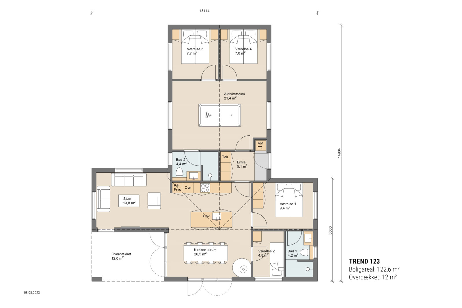 Skanlux plantegning - Trend sommerhus