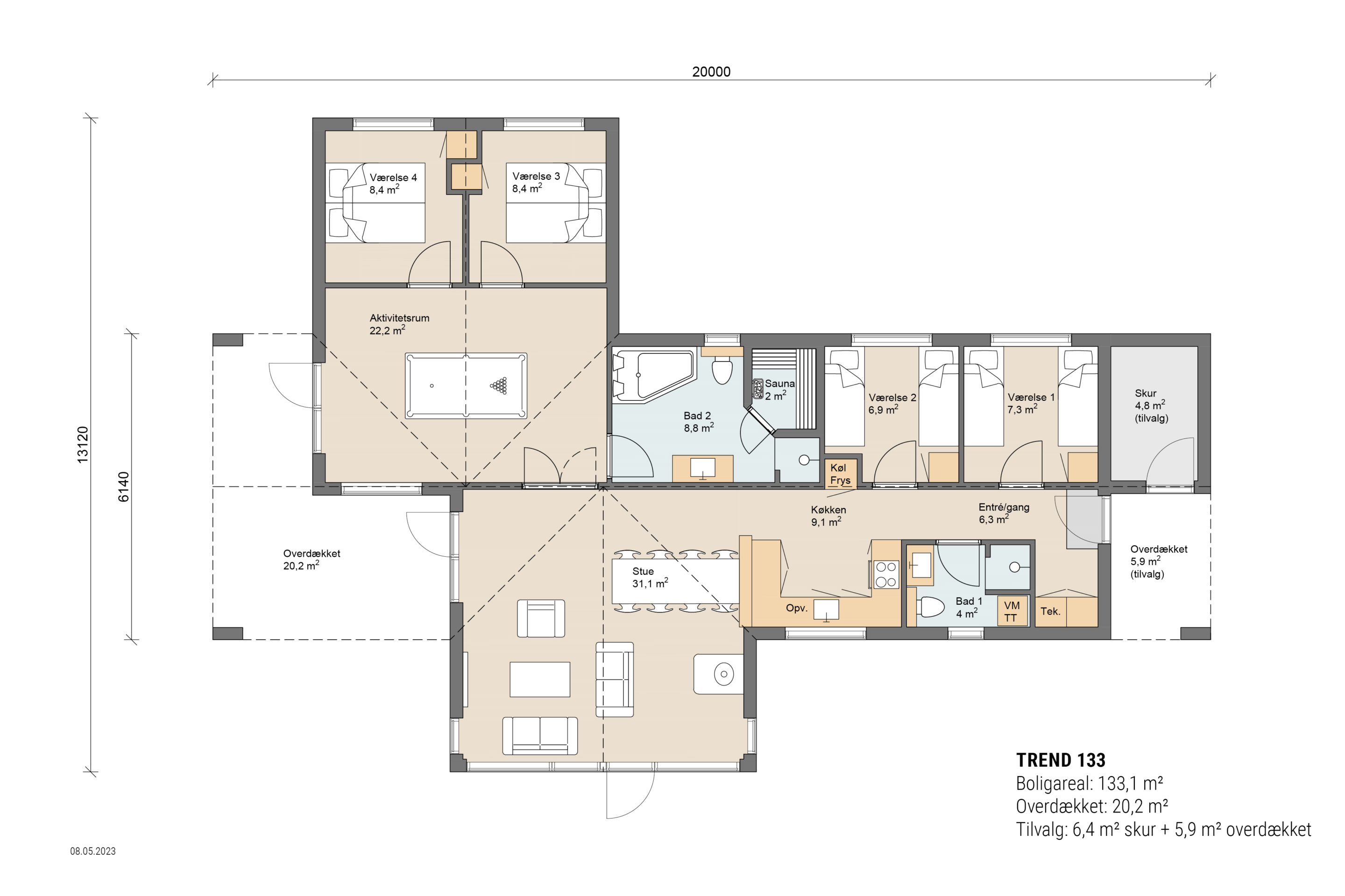 Skanlux plantegning - Trend sommerhus