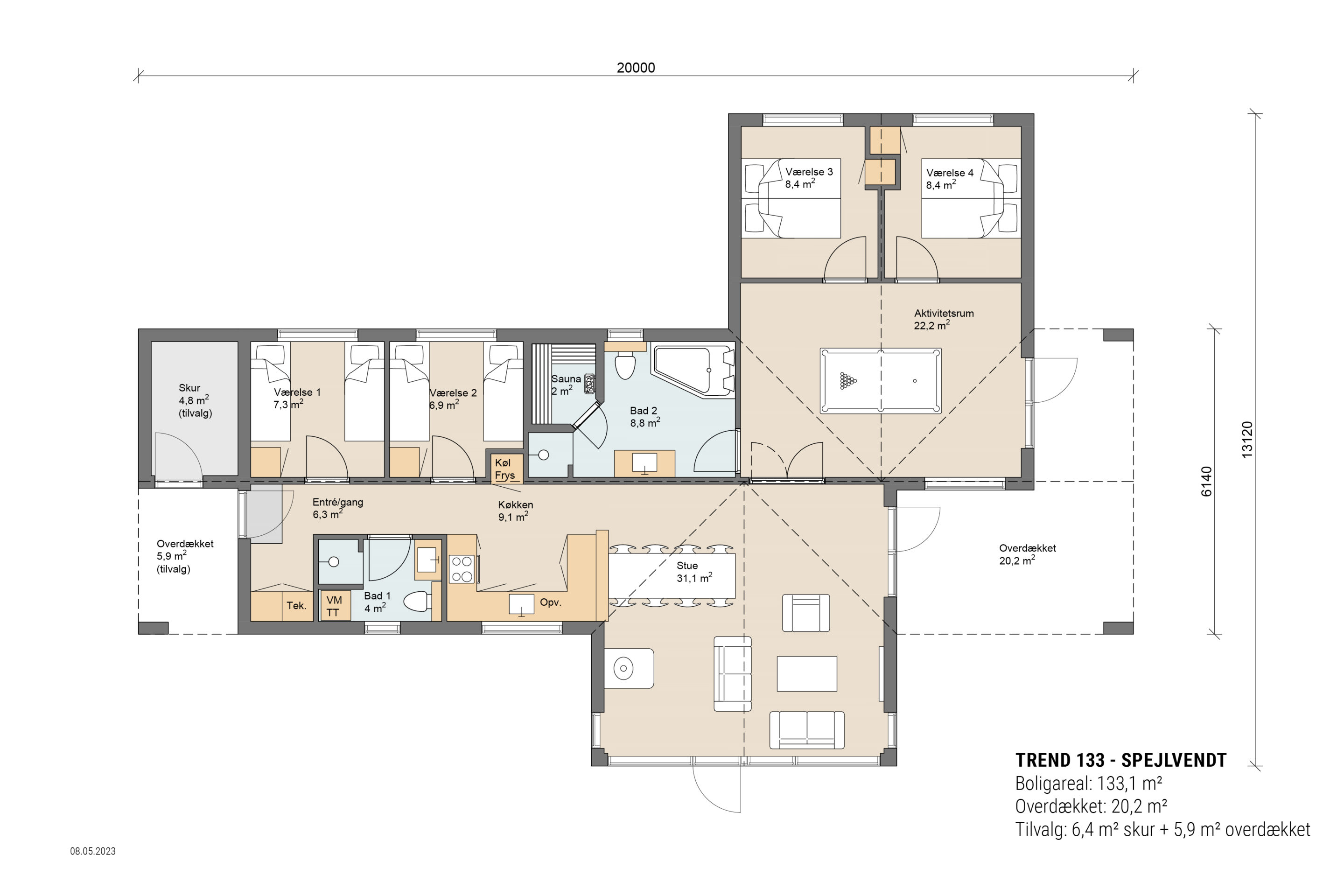 Skanlux plantegning - Trend sommerhus