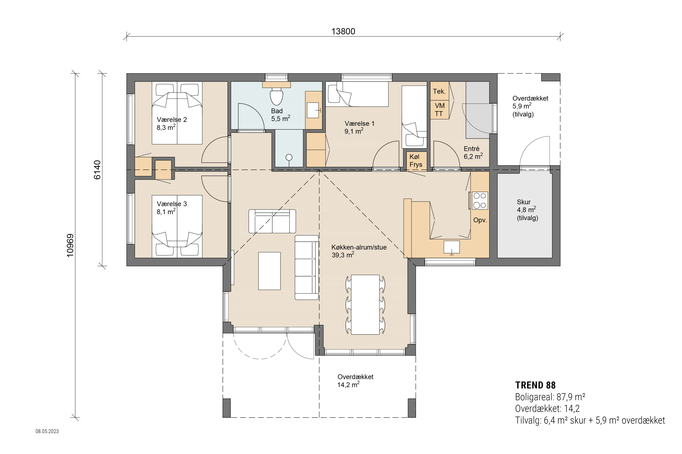Skanlux plantegning - Trend sommerhus