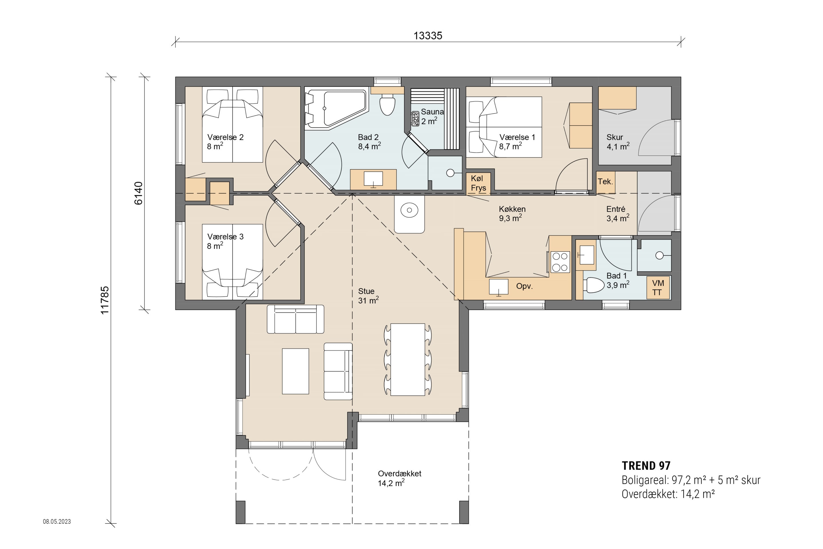 Skanlux plantegning - Trend sommerhus