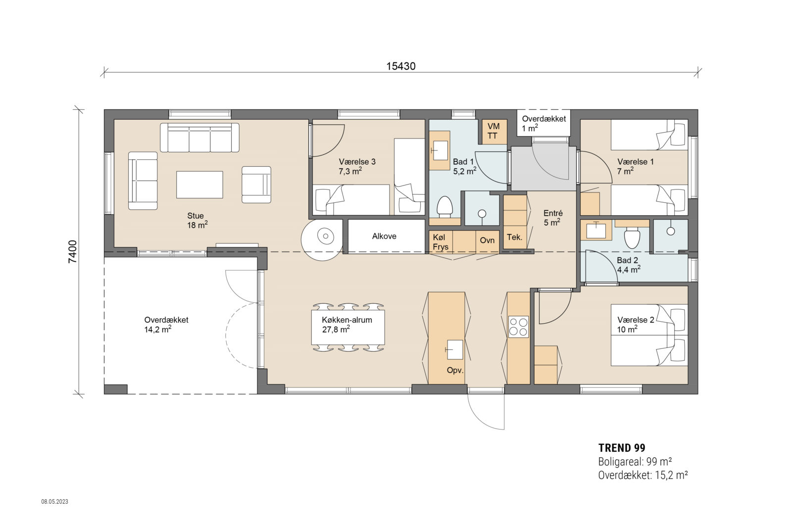 Skanlux plantegning - Trend sommerhus