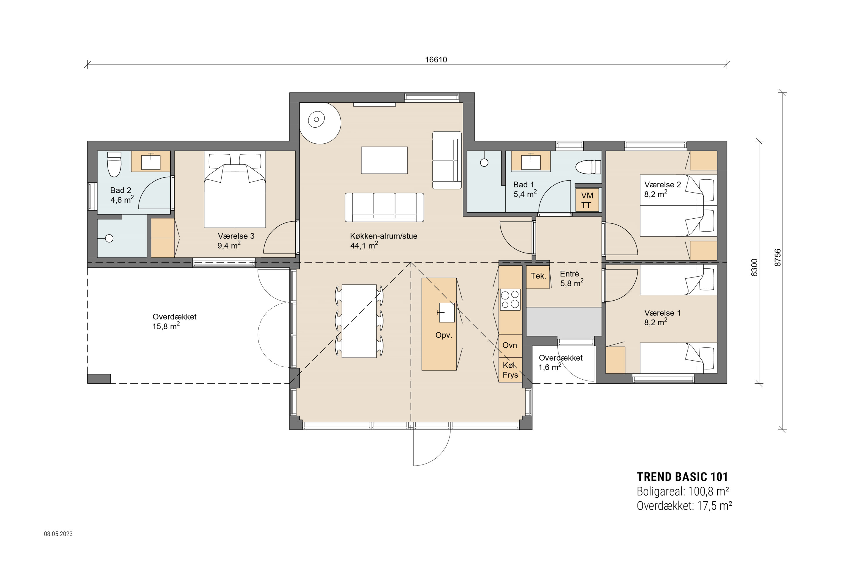 Skanlux Trend Basic sommerhus plantegning - anneks