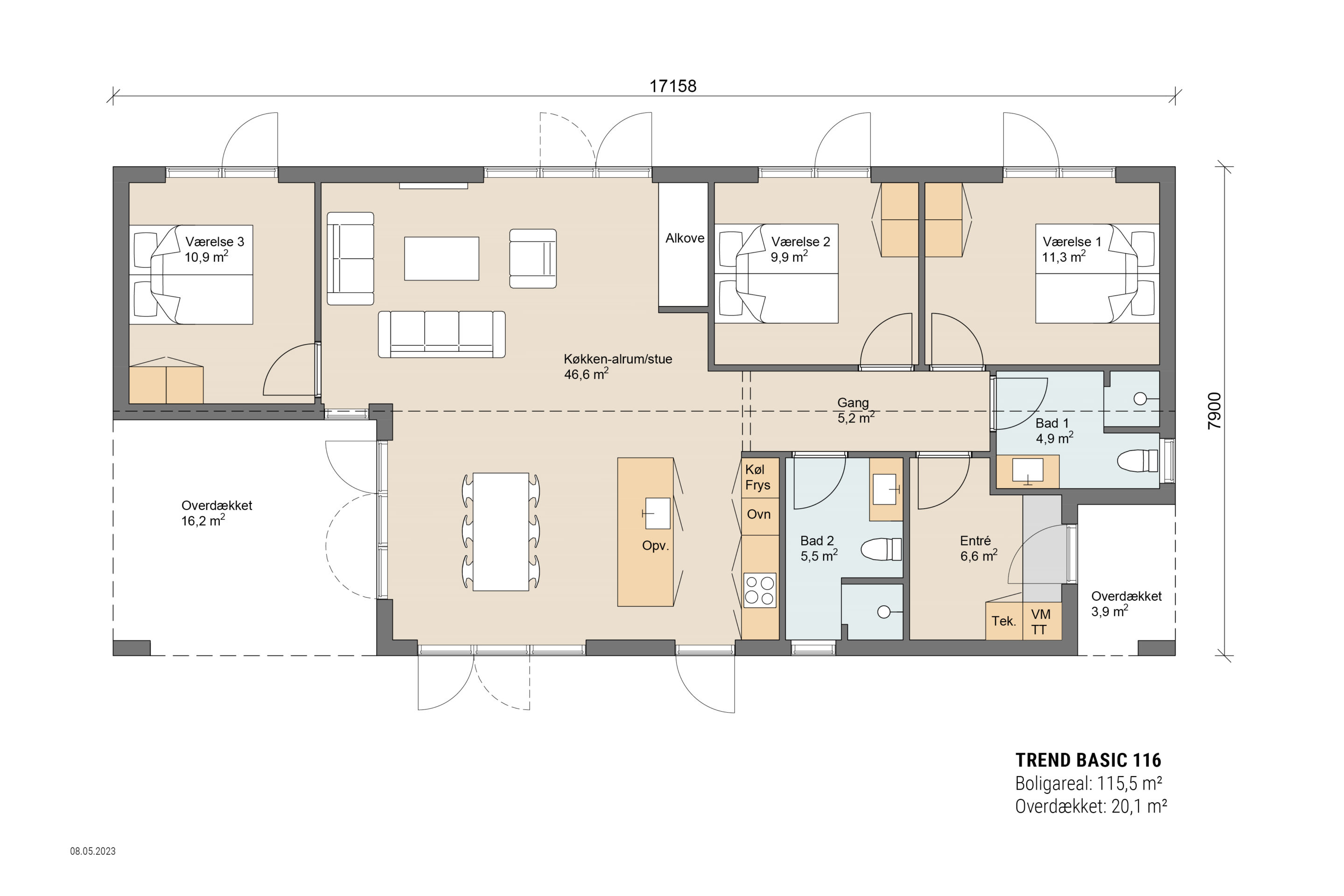 Skanlux Trend Basic sommerhus plantegning - anneks