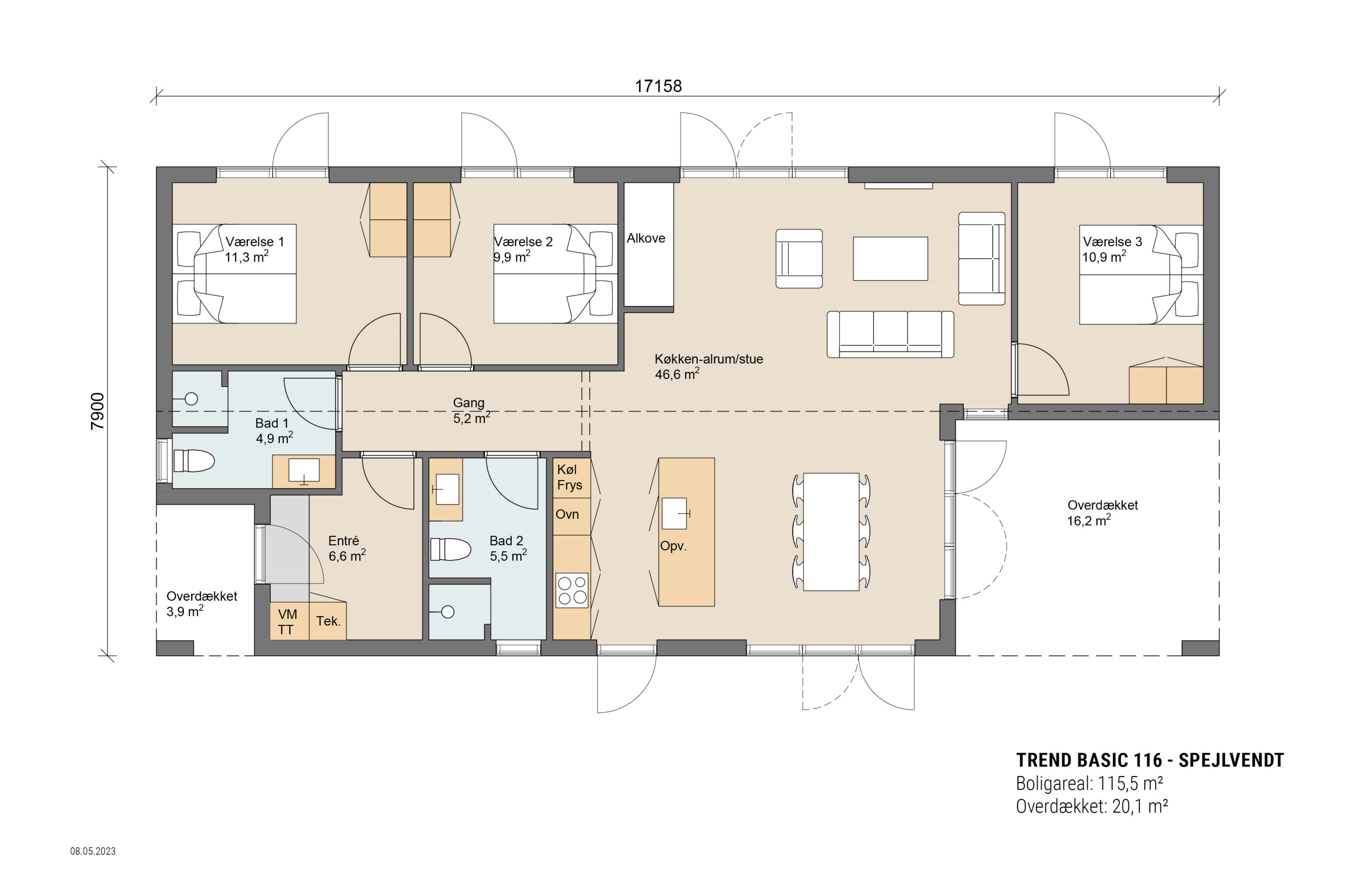 Skanlux Trend Basic sommerhus plantegning - anneks