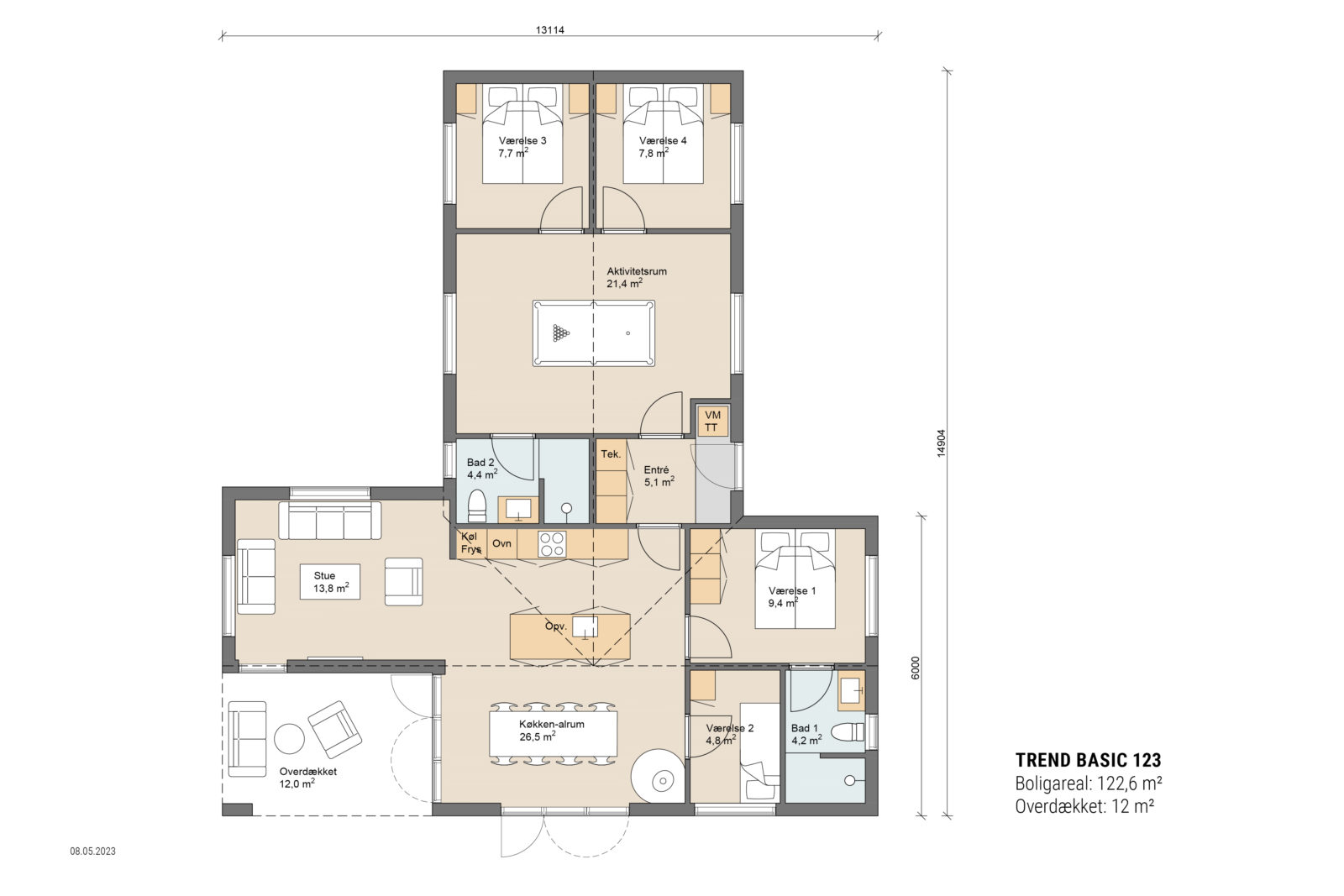 Skanlux Trend Basic sommerhus plantegning - anneks