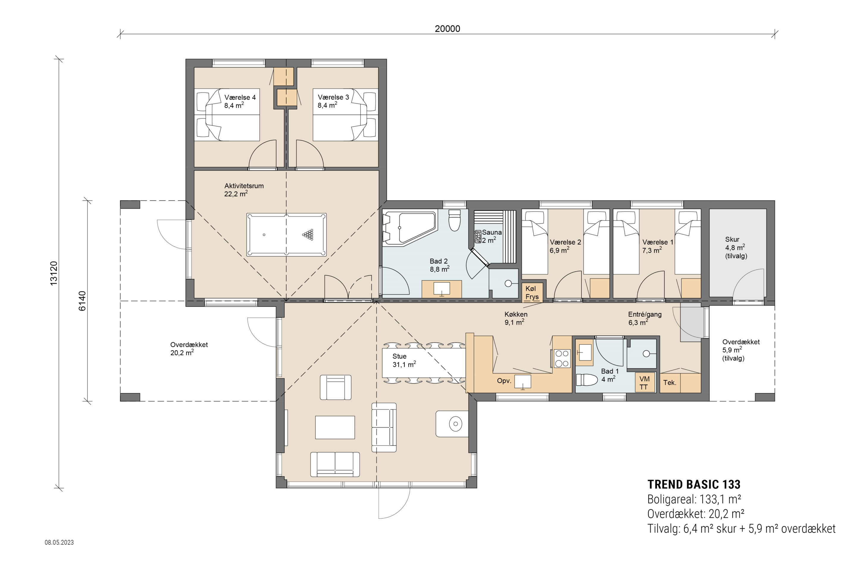 Skanlux Trend Basic sommerhus plantegning - anneks