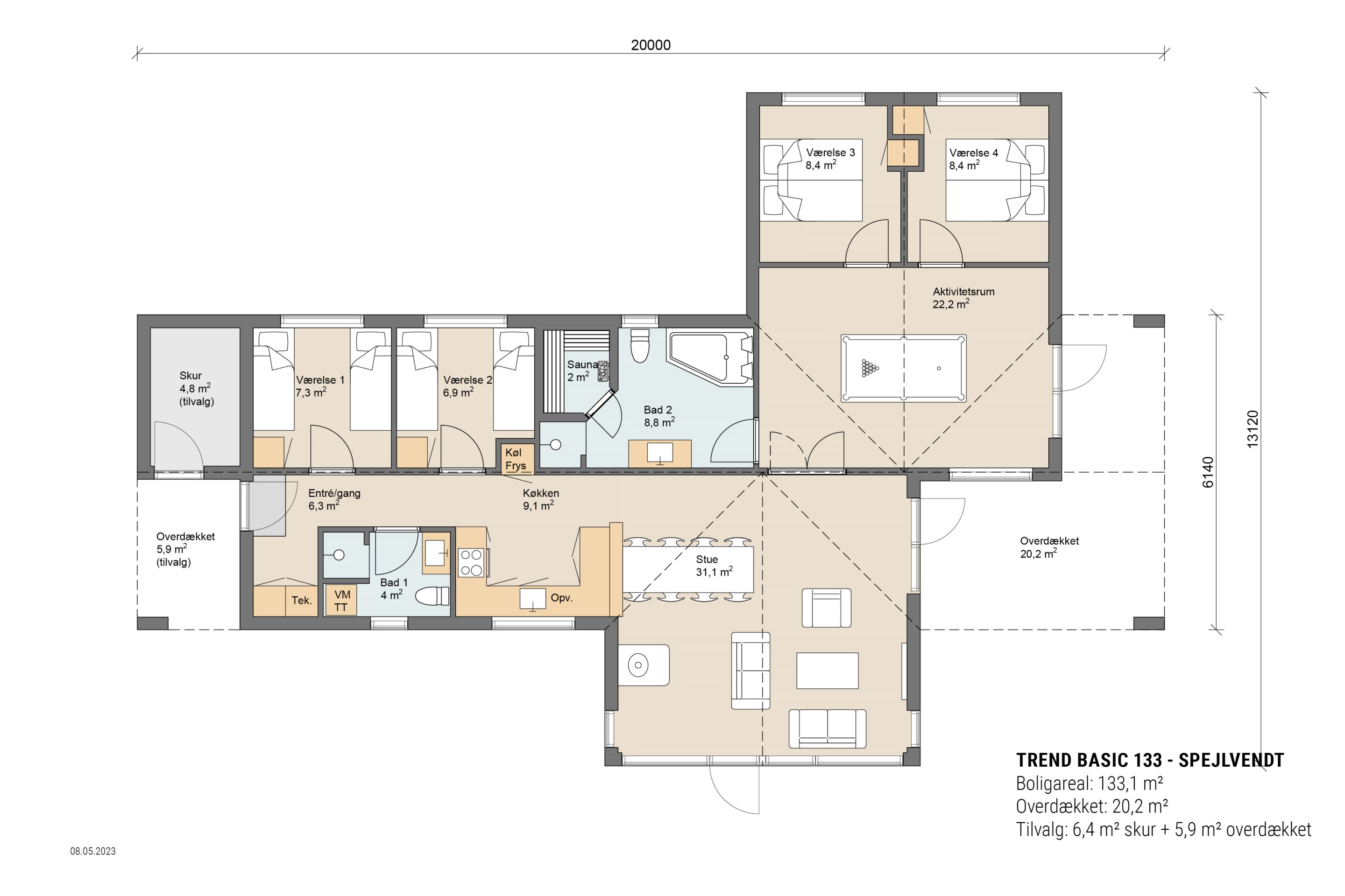 Skanlux Trend Basic sommerhus plantegning - anneks