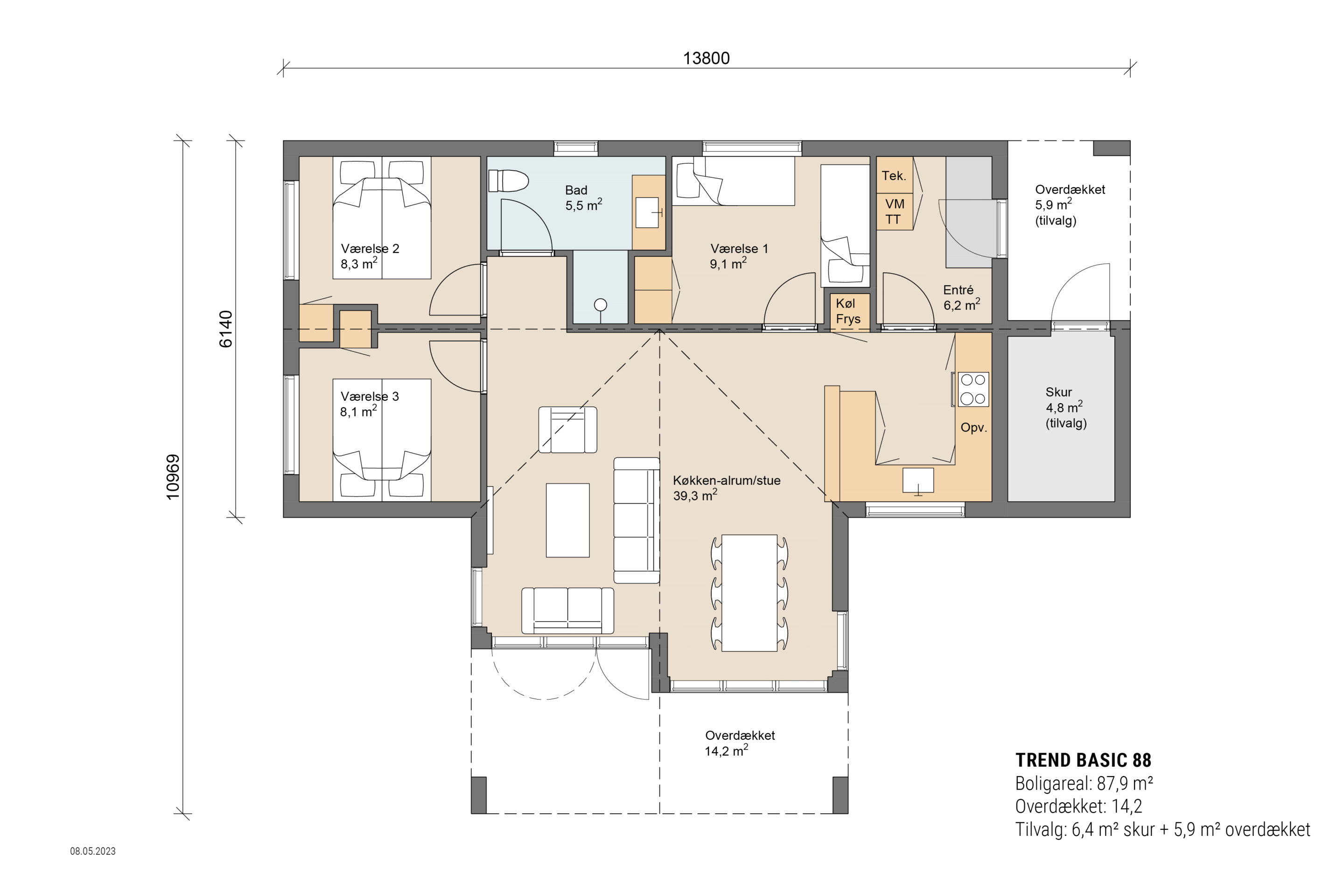 Skanlux Trend Basic sommerhus plantegning - anneks