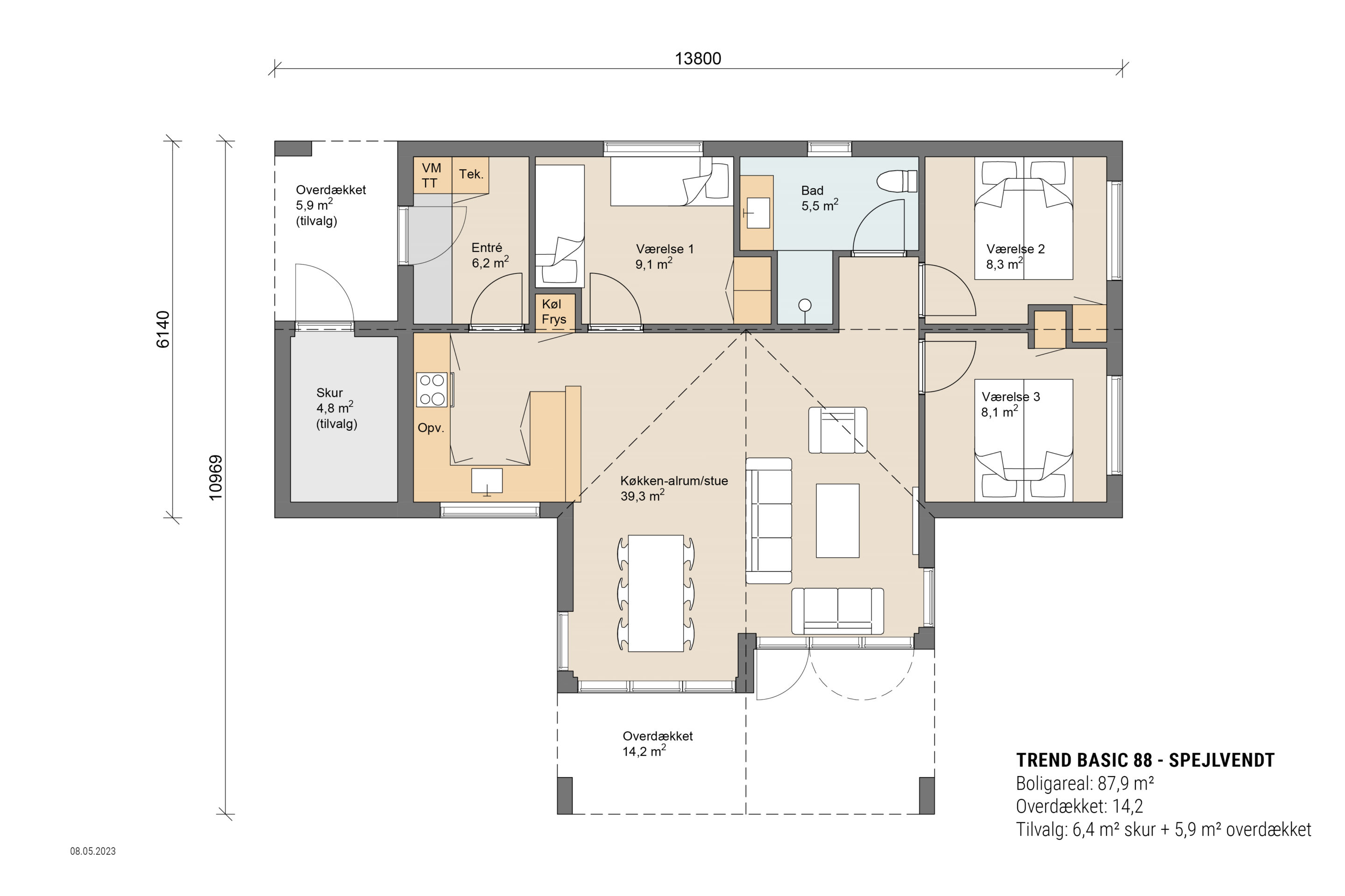 Skanlux Trend Basic sommerhus plantegning - anneks