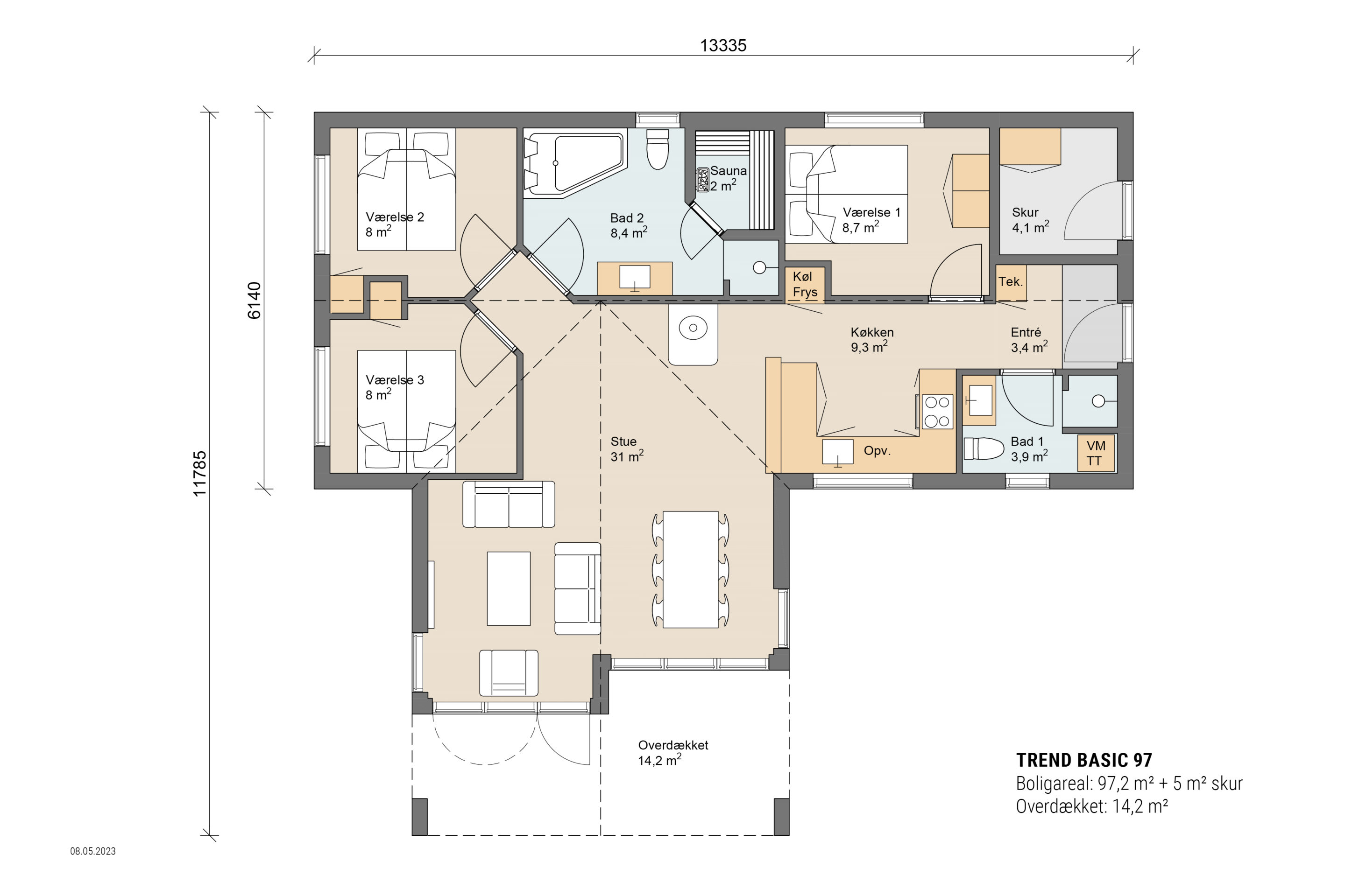 Skanlux Trend Basic sommerhus plantegning - anneks