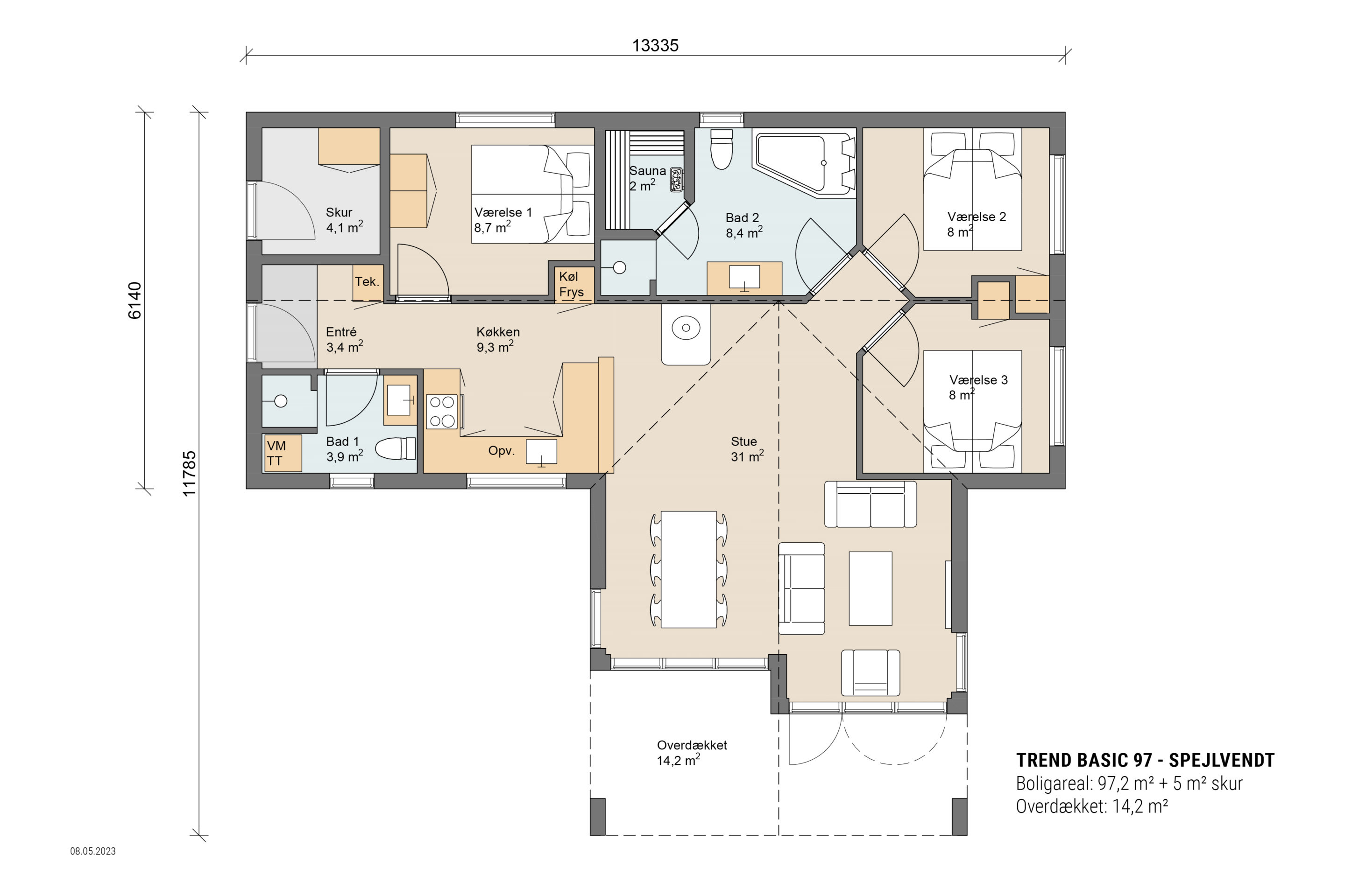 Skanlux Trend Basic sommerhus plantegning - anneks