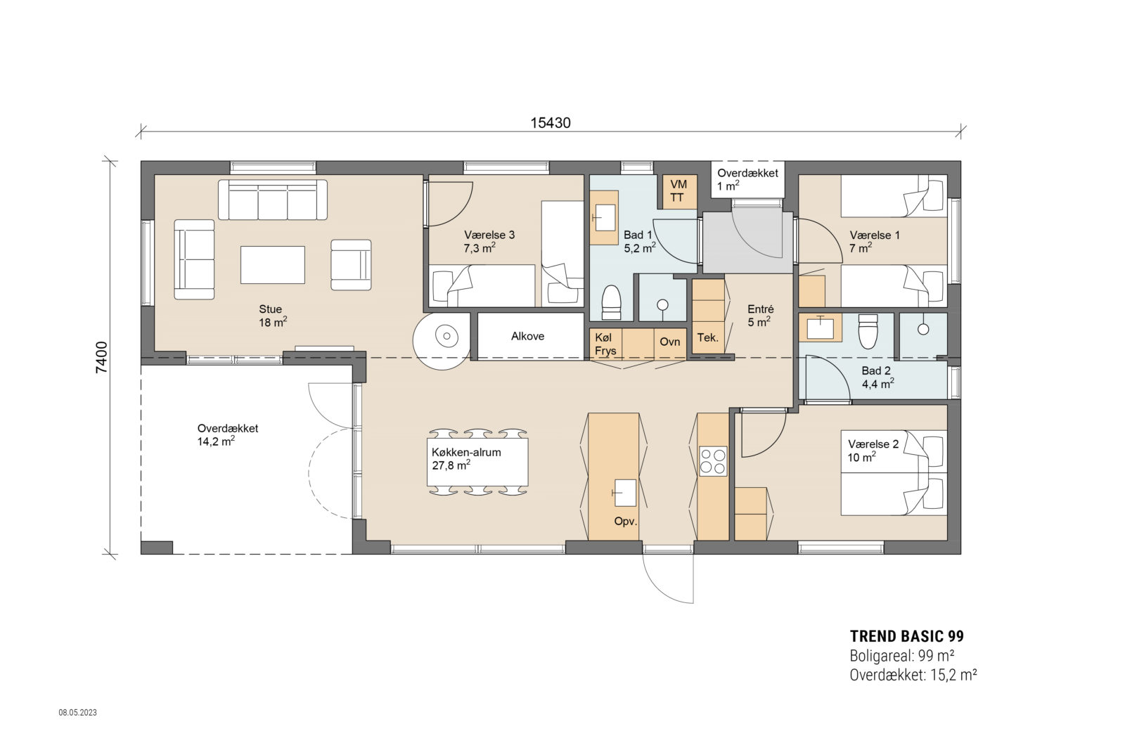 Skanlux Trend Basic sommerhus plantegning - anneks