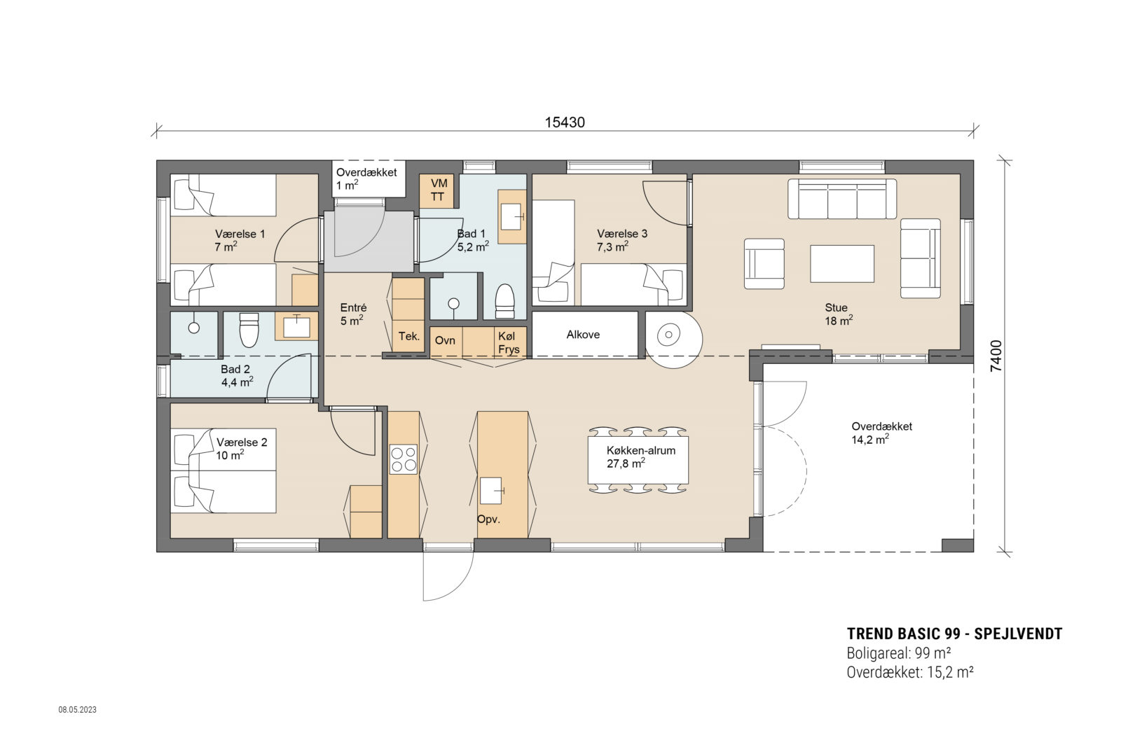 Skanlux Trend Basic sommerhus plantegning - anneks