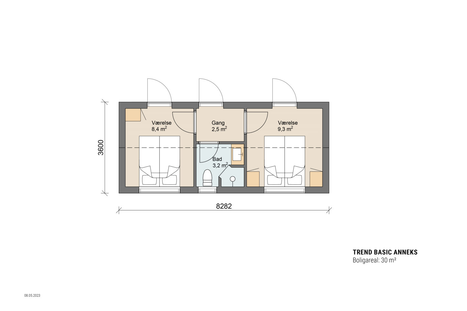 Skanlux Trend Basic sommerhus plantegning - anneks