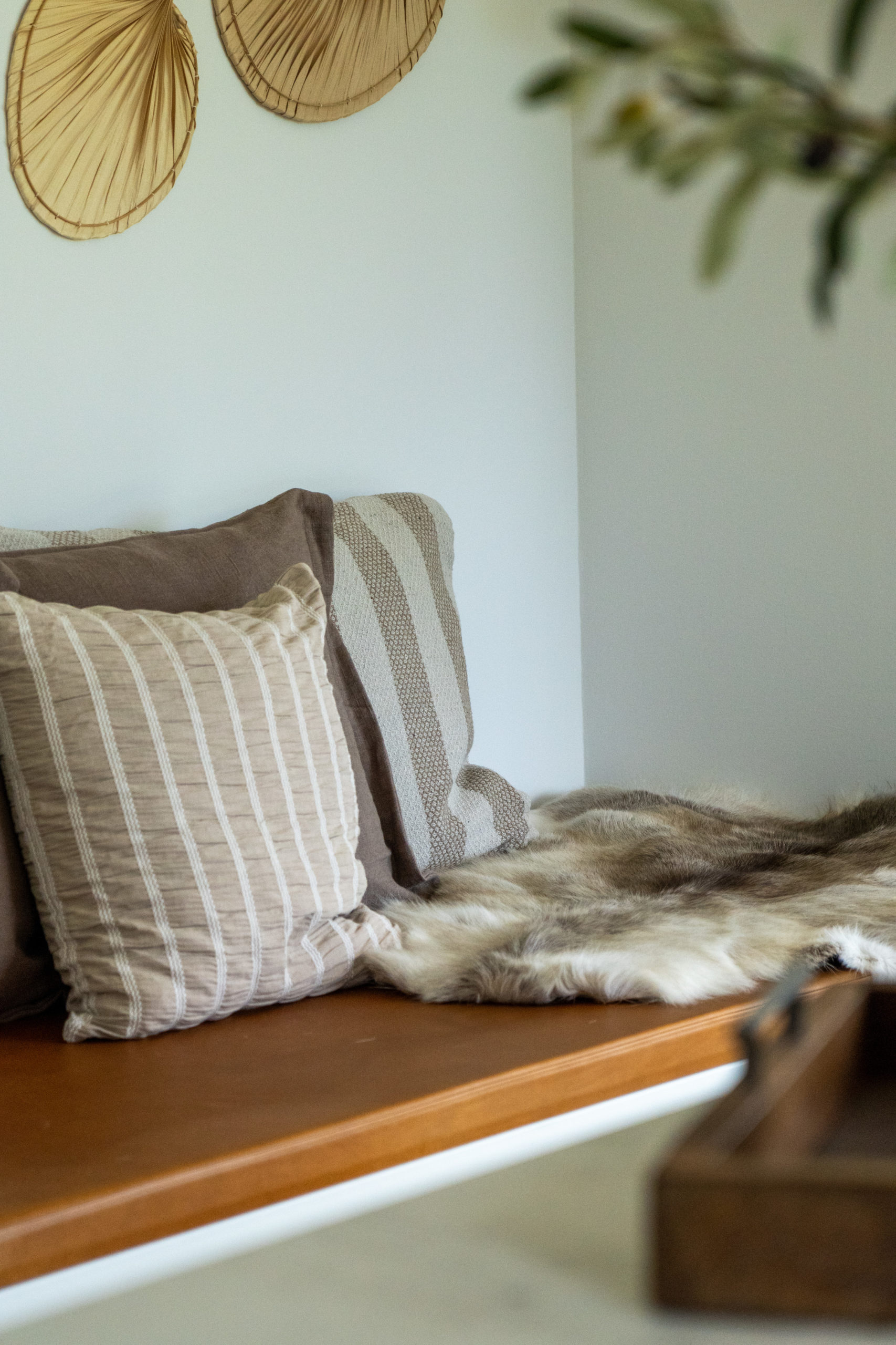 Closeup af alkove med hyggelig indretning