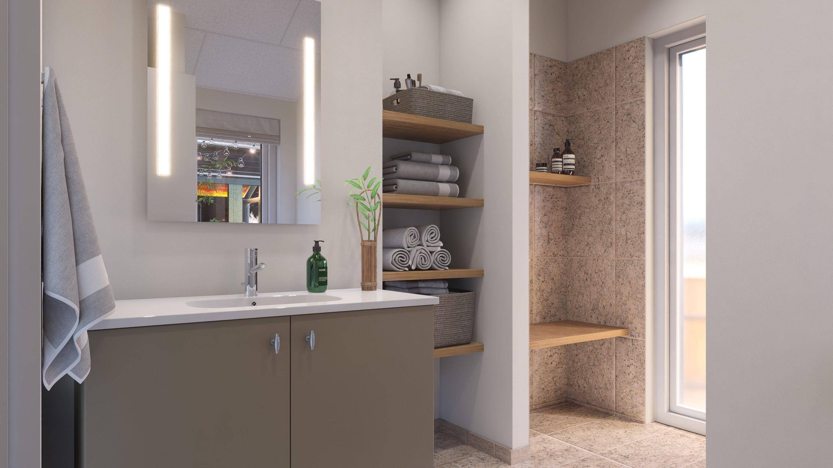 Skanlux wellnesssommerhus badeværelse