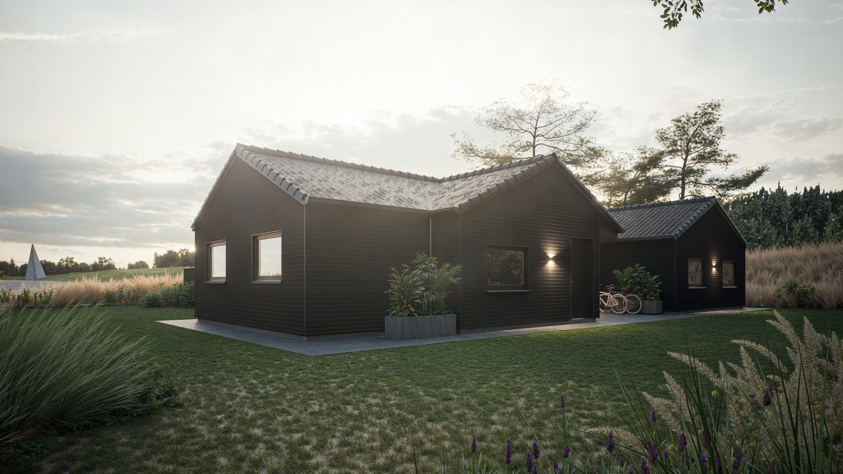 Skanlux wellnesssommerhus facade fra bagside